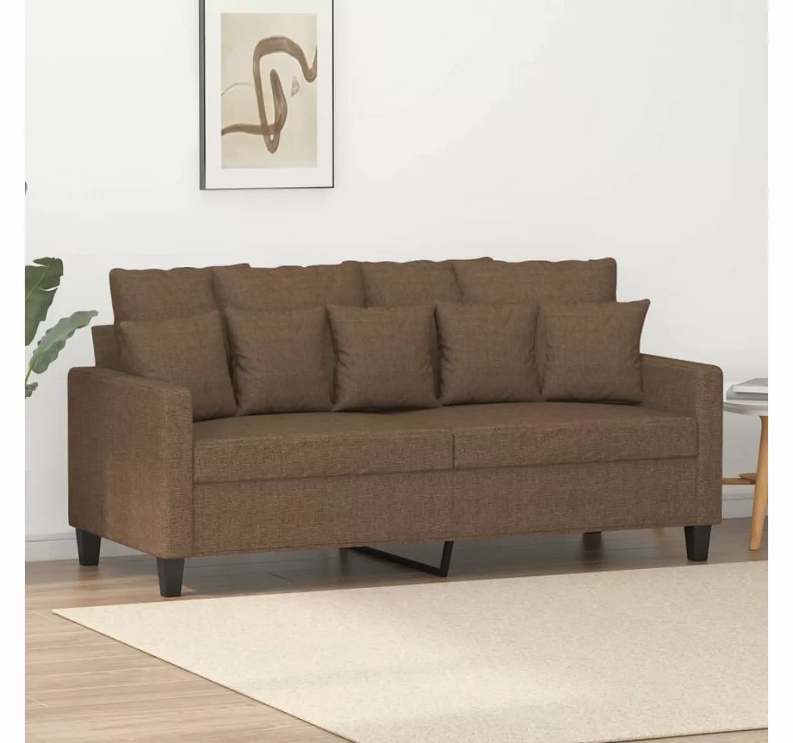 vidaXL Sofa, 2-Sitzer-Sofa Braun 140 cm Stoff günstig online kaufen