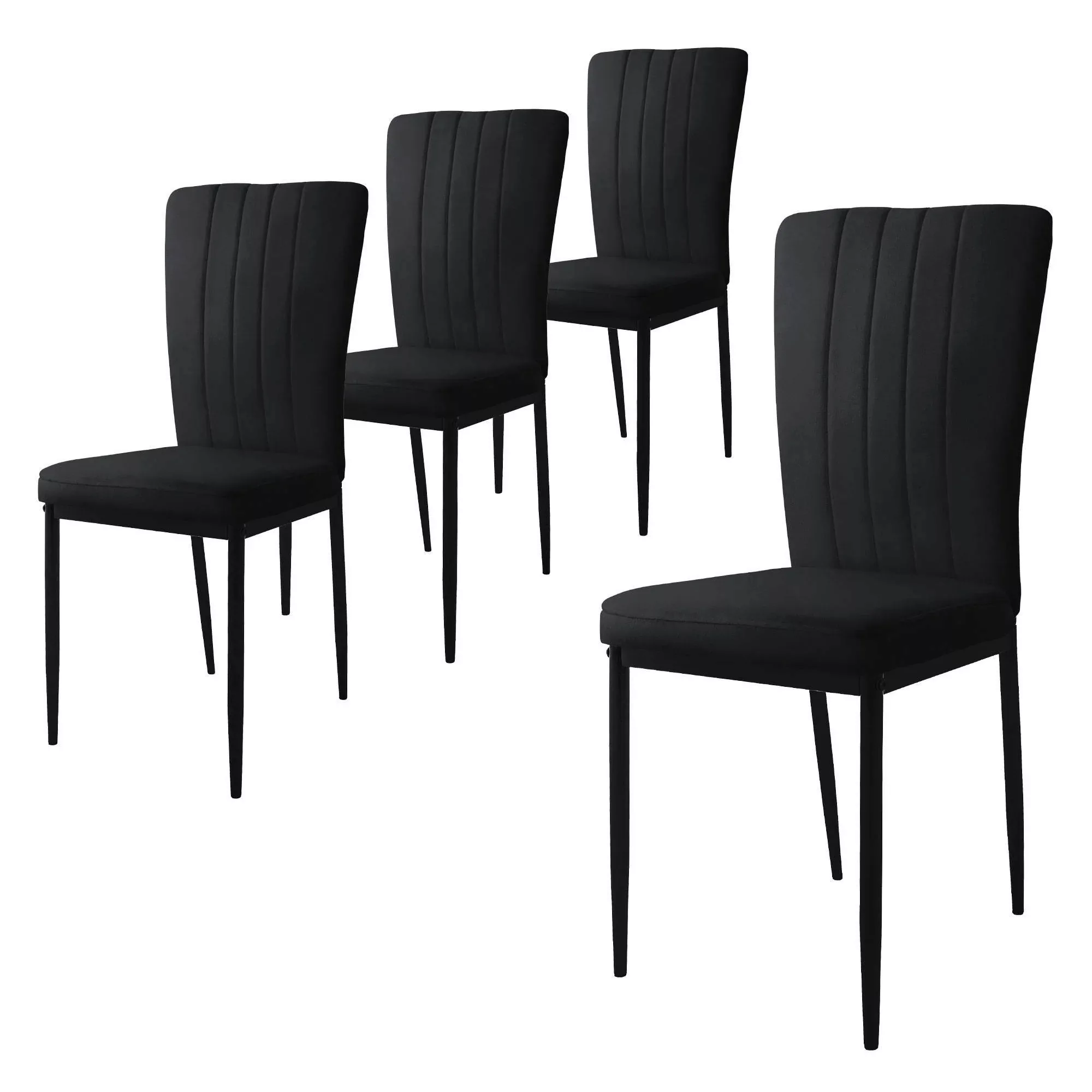 ML-Design | Set mit 4 Esszimmerstühlen Garcia aus Samt günstig online kaufen