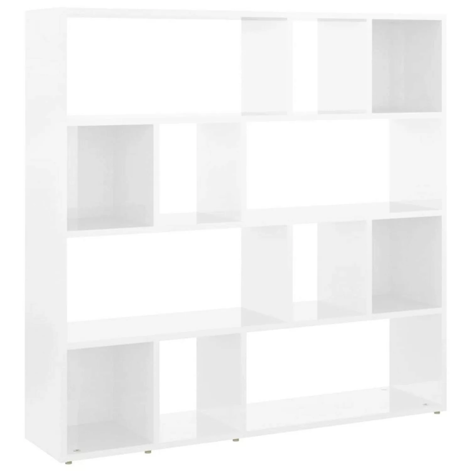 Vidaxl Bücherregal/raumteiler Hochglanz-weiß 105x24x102 Cm günstig online kaufen