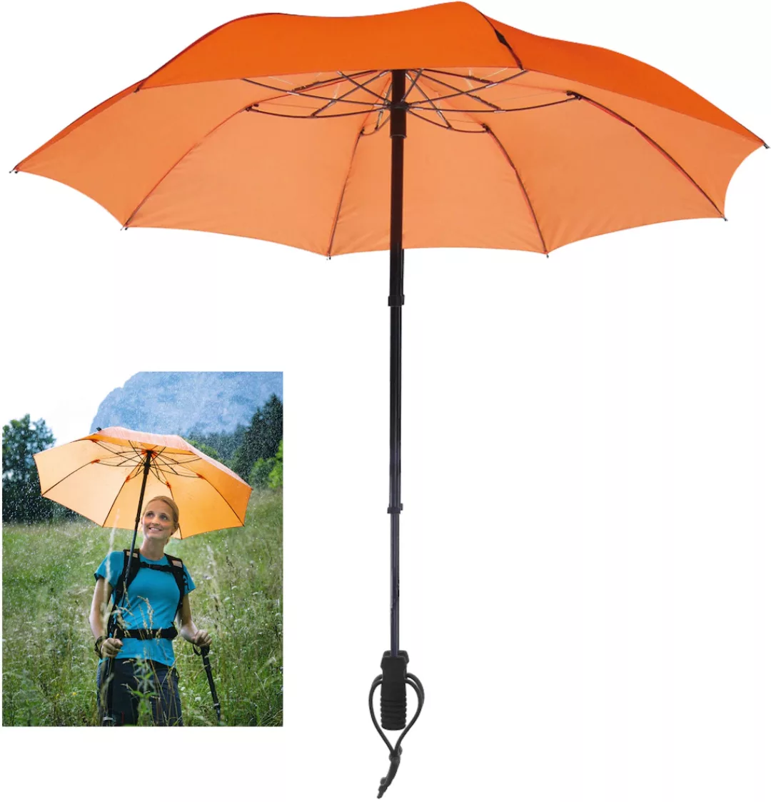 EuroSCHIRM Taschenregenschirm "teleScope handsfree, orange" günstig online kaufen