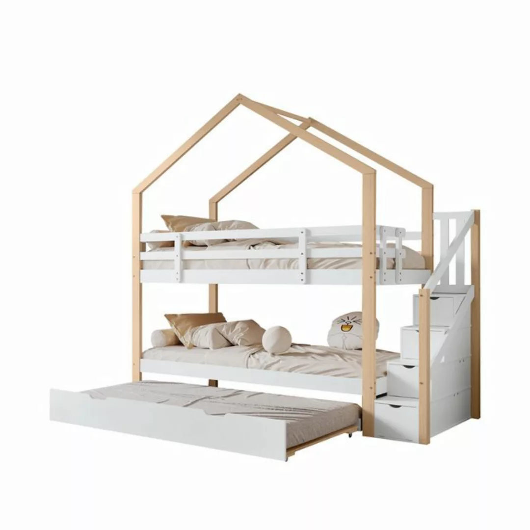 TavilaEcon Etagenbett Kinderbett ausziehbares Baumhausbett Schiebebett,90x2 günstig online kaufen