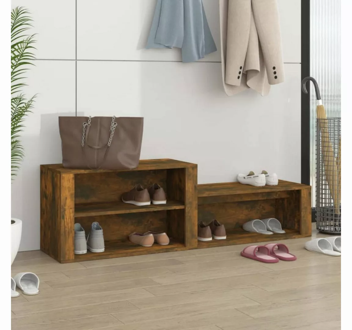 furnicato Schuhschrank Räuchereiche 150x35x45 cm Holzwerkstoff günstig online kaufen