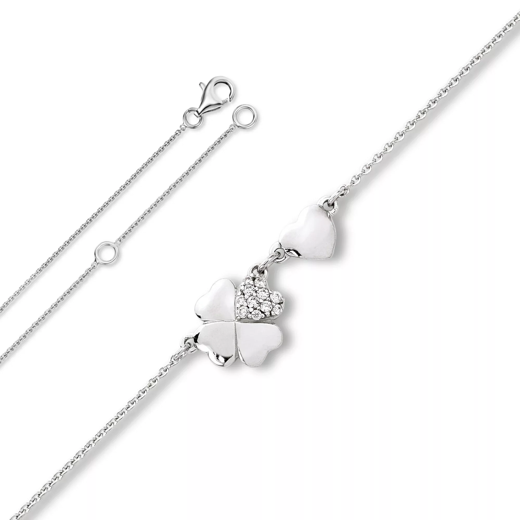 ONE ELEMENT Silberkette "Zirkonia Kleeblatt Halskette aus 925 Silber 45 cm günstig online kaufen
