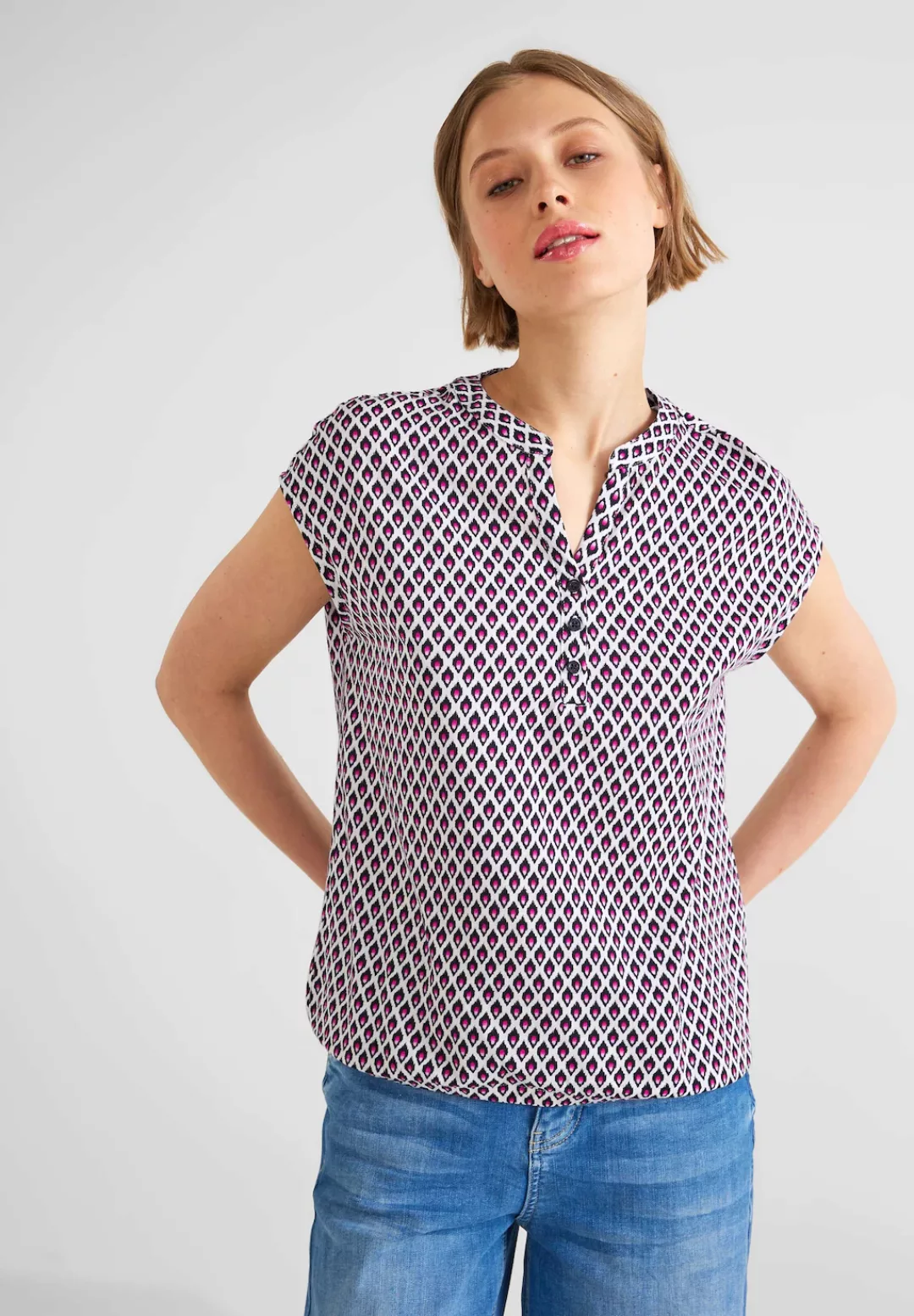 STREET ONE Print-Shirt, mit überschnittenen Schultern günstig online kaufen