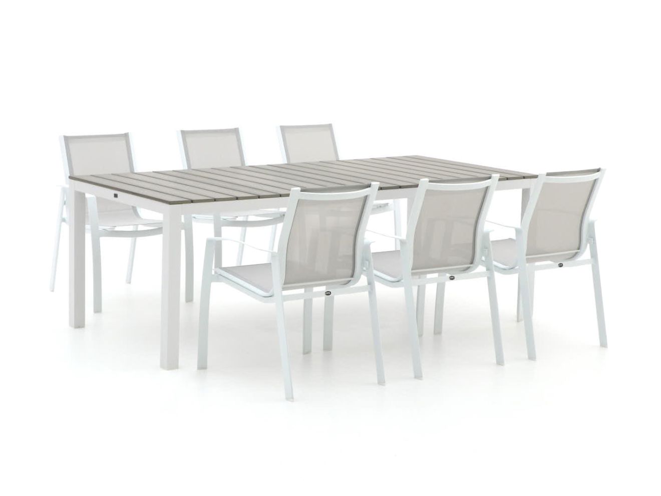 R&S Design Altea/Fidenza 220 cm Gartenmöbel-Set 7-teilig stapelbar günstig online kaufen