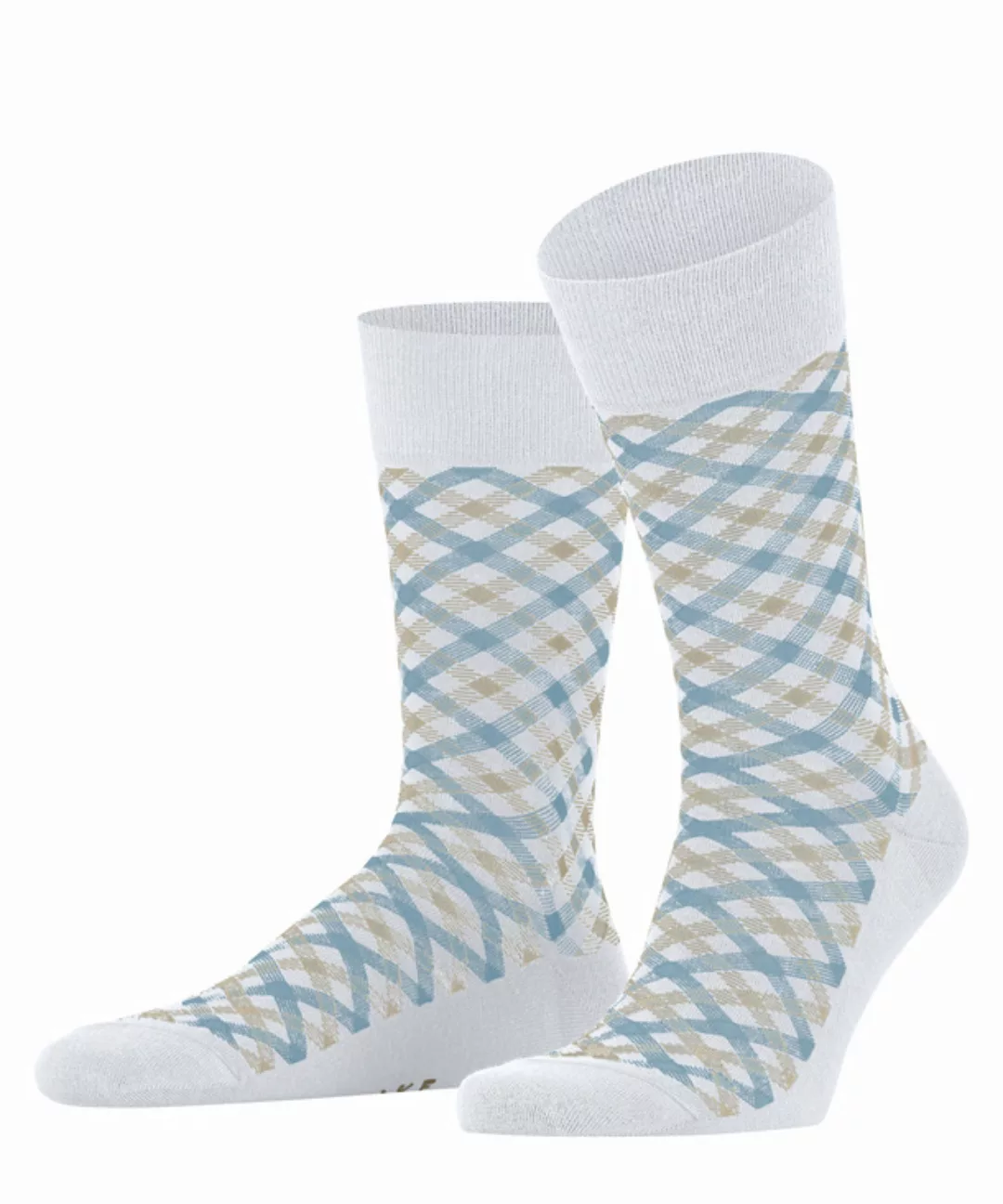 FALKE Smart Check Herren Socken, 47-50, Weiß, Kariert, Baumwolle, 12487-200 günstig online kaufen