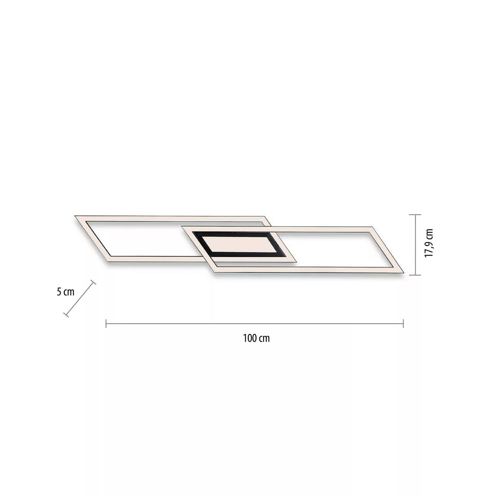 Just Light. LED-Deckenleuchte Asmin 100 cm x 17,9 cm günstig online kaufen