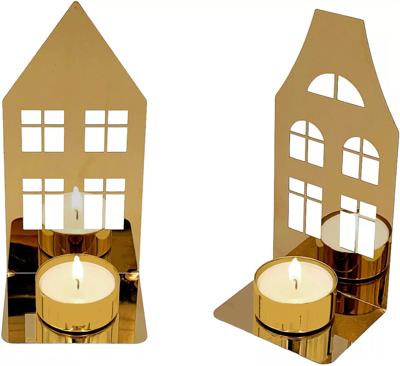 Leonique Kerzenhalter "Haus Ciatta", (Set, 2 St., 1x mit Spitzdach und 1x m günstig online kaufen