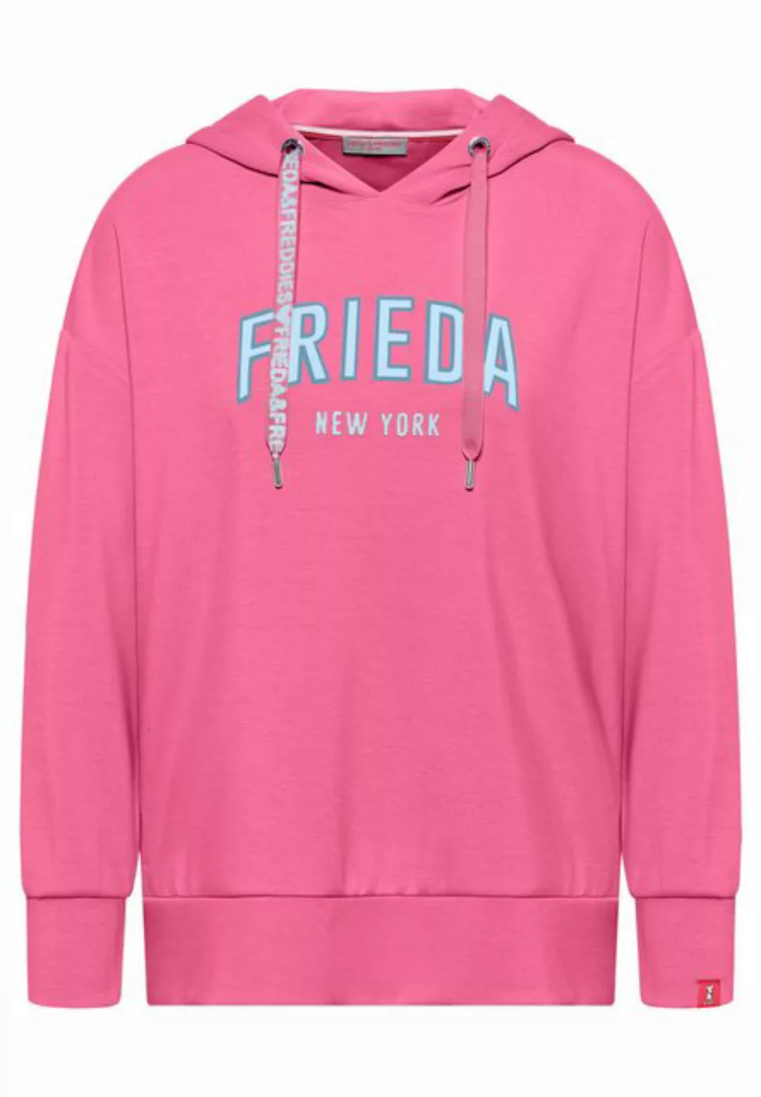 Frieda & Freddies NY Strickpullover Hoodie mit dezenten Farbdetails günstig online kaufen