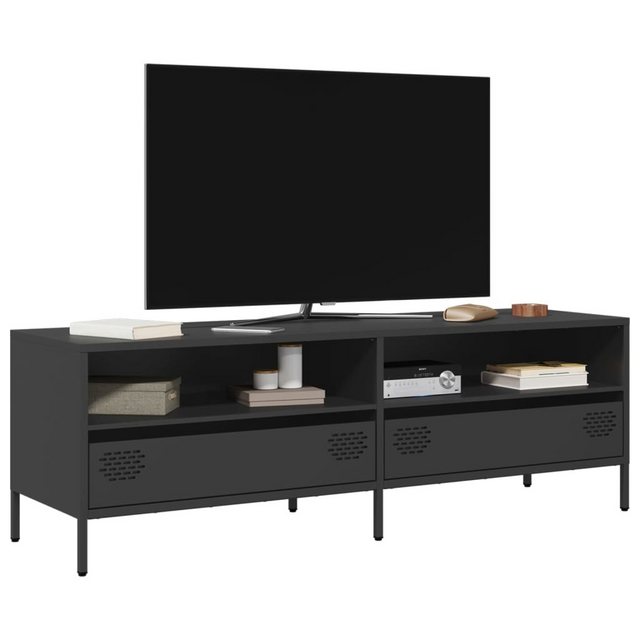 vidaXL Schrankmodule TV-Schrank Schwarz 135x39x43,5 cm Kaltgewalzter Stahl günstig online kaufen