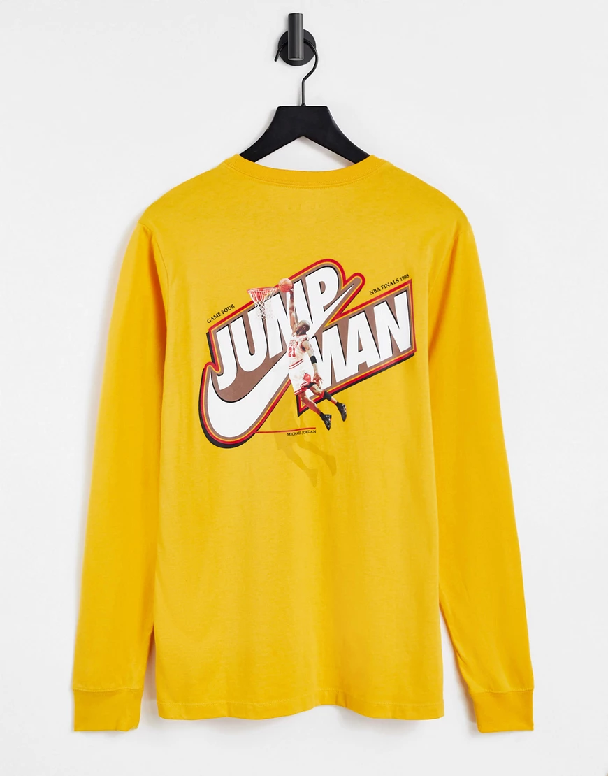 Nike – Jordan Jumpman – Langärmliges Shirt in Gelb günstig online kaufen