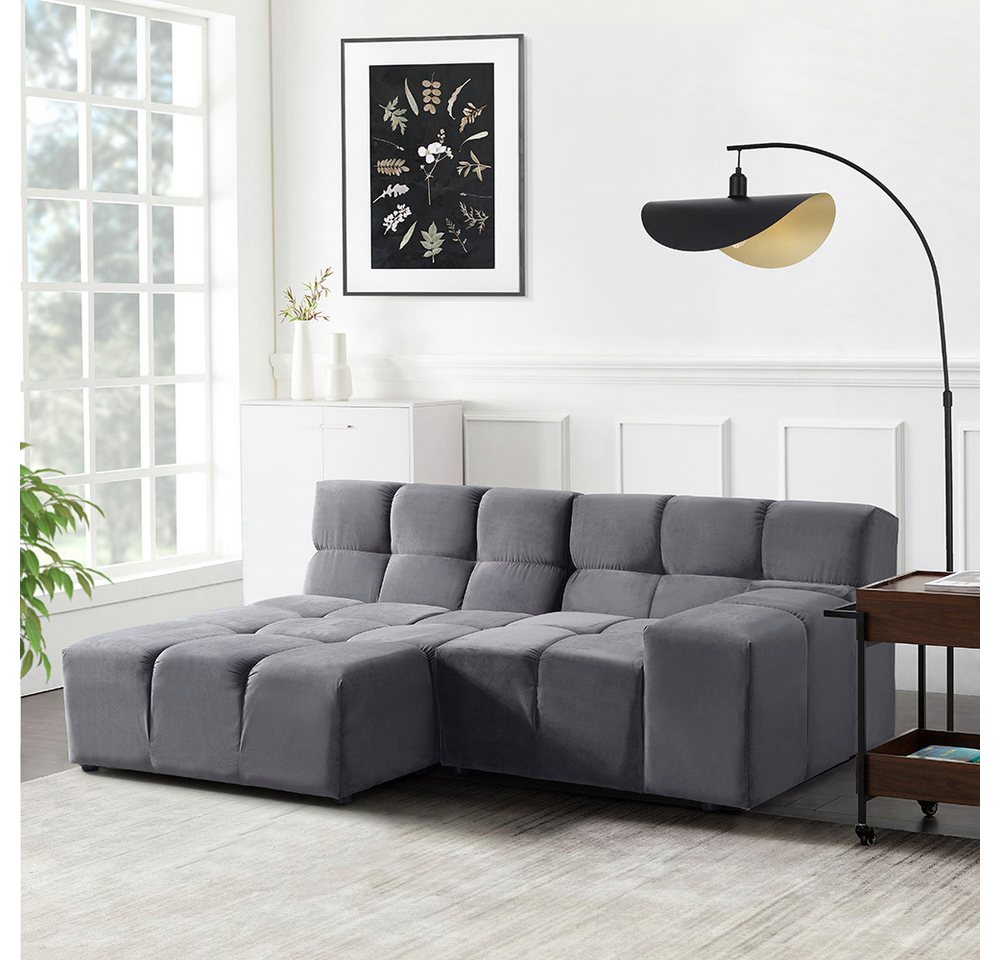 HOME DELUXE Sofa Modulares Sofa ORLENA - L, Links Anthrazit, Ecksofa, Samts günstig online kaufen