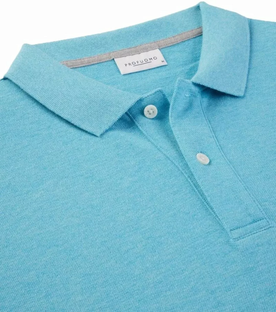 Profuomo Poloshirt Aquablau Melange - Größe L günstig online kaufen