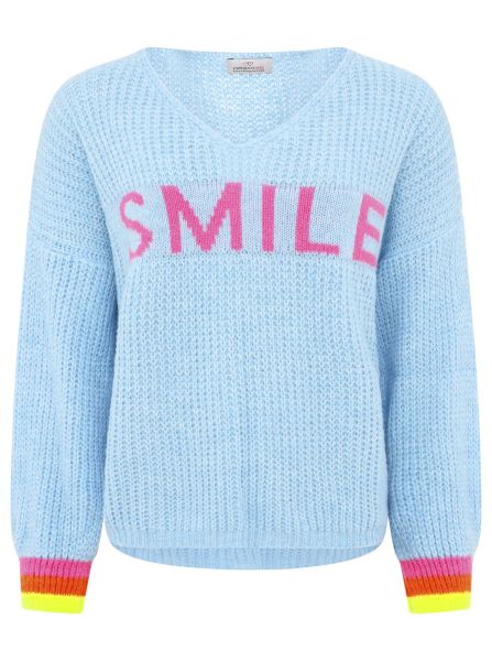 Zwillingsherz Strickpullover ""Smile"", mit fröhlichem Aufdruck günstig online kaufen