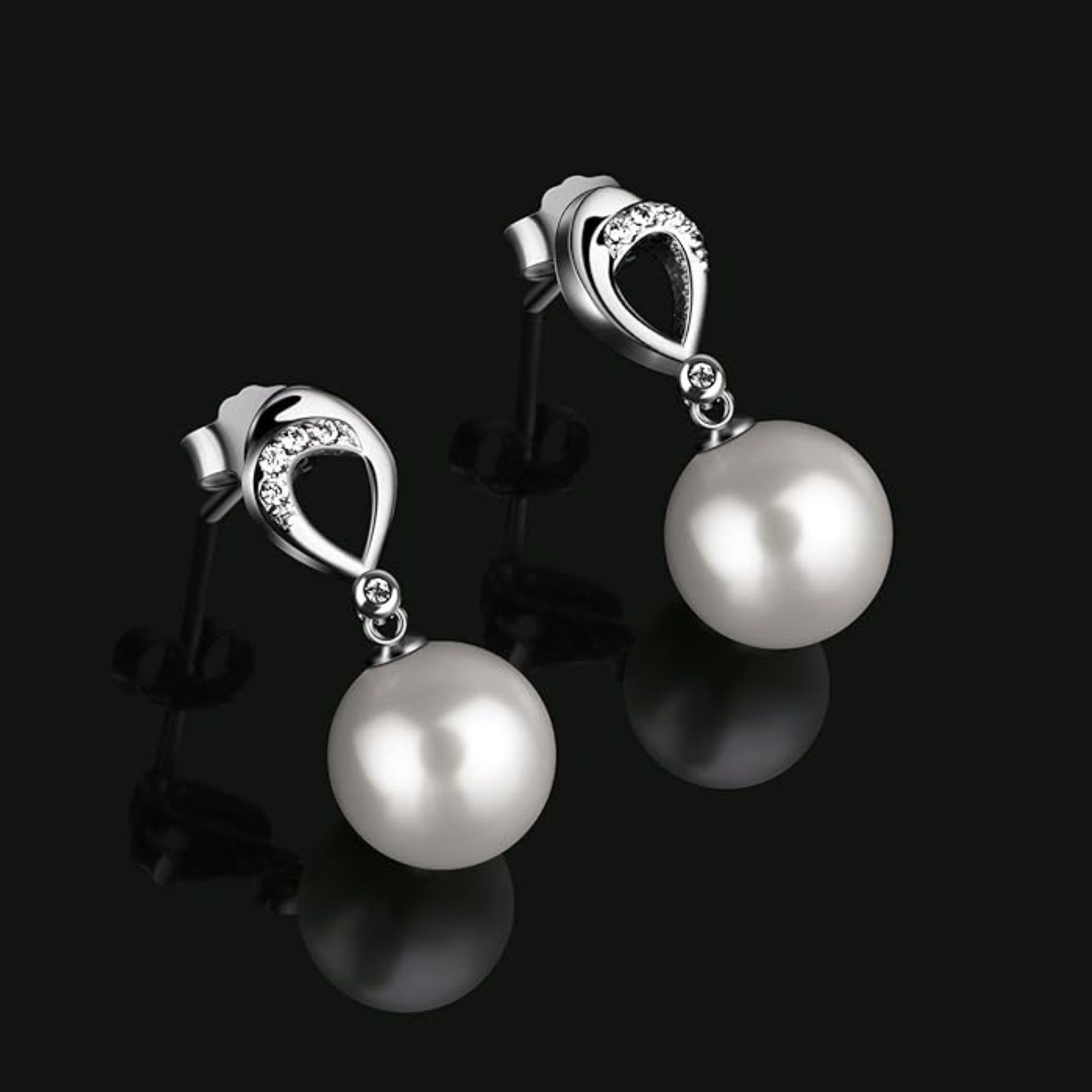 B. Catcher Paar Ohrstecker Zirkonia-Eleganz: Perlenohrstecker günstig online kaufen