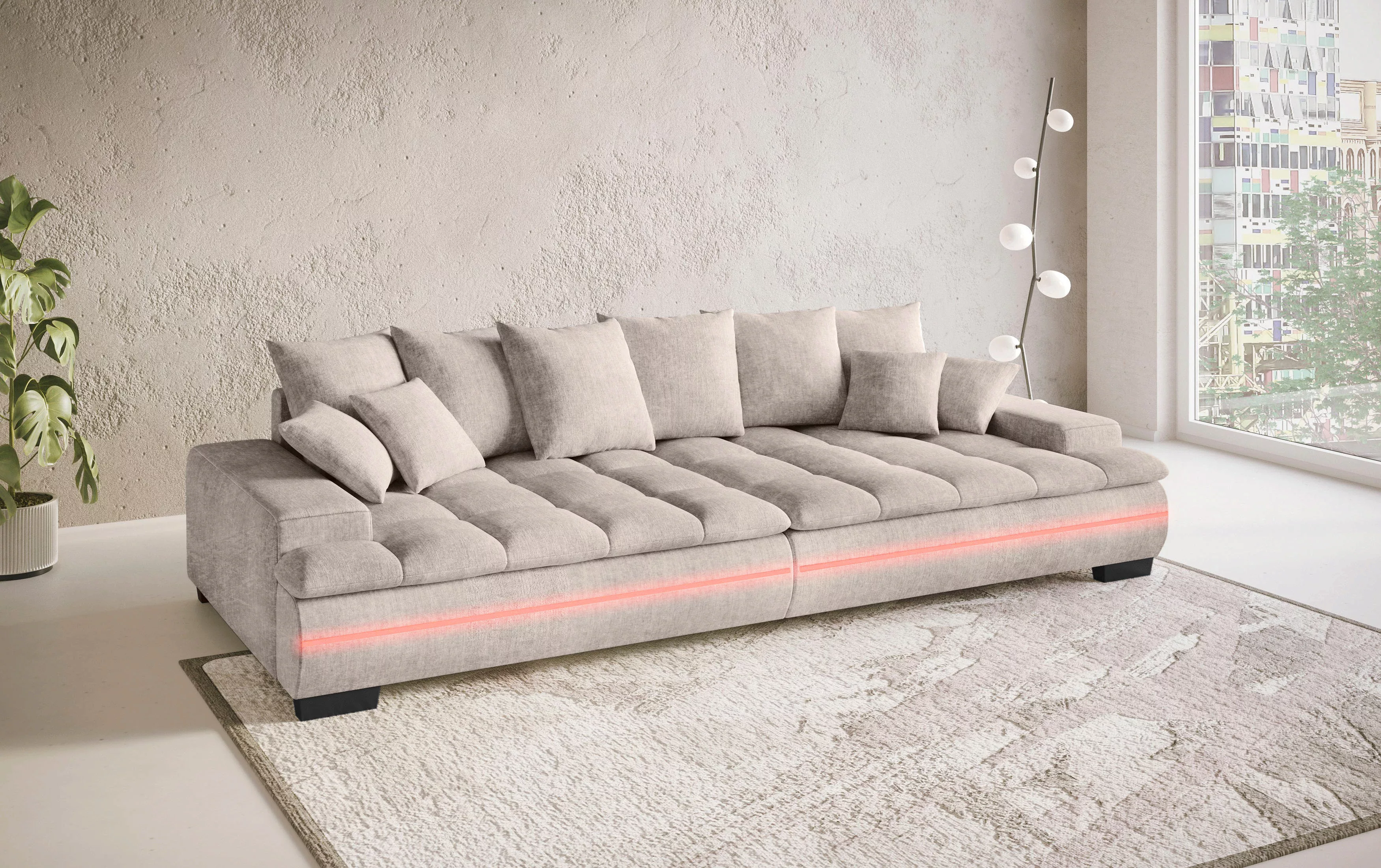 Mr. Couch Big-Sofa "Haiti II", RGB-LED Beleuchtung, Kaltschaumpolsterung, b günstig online kaufen