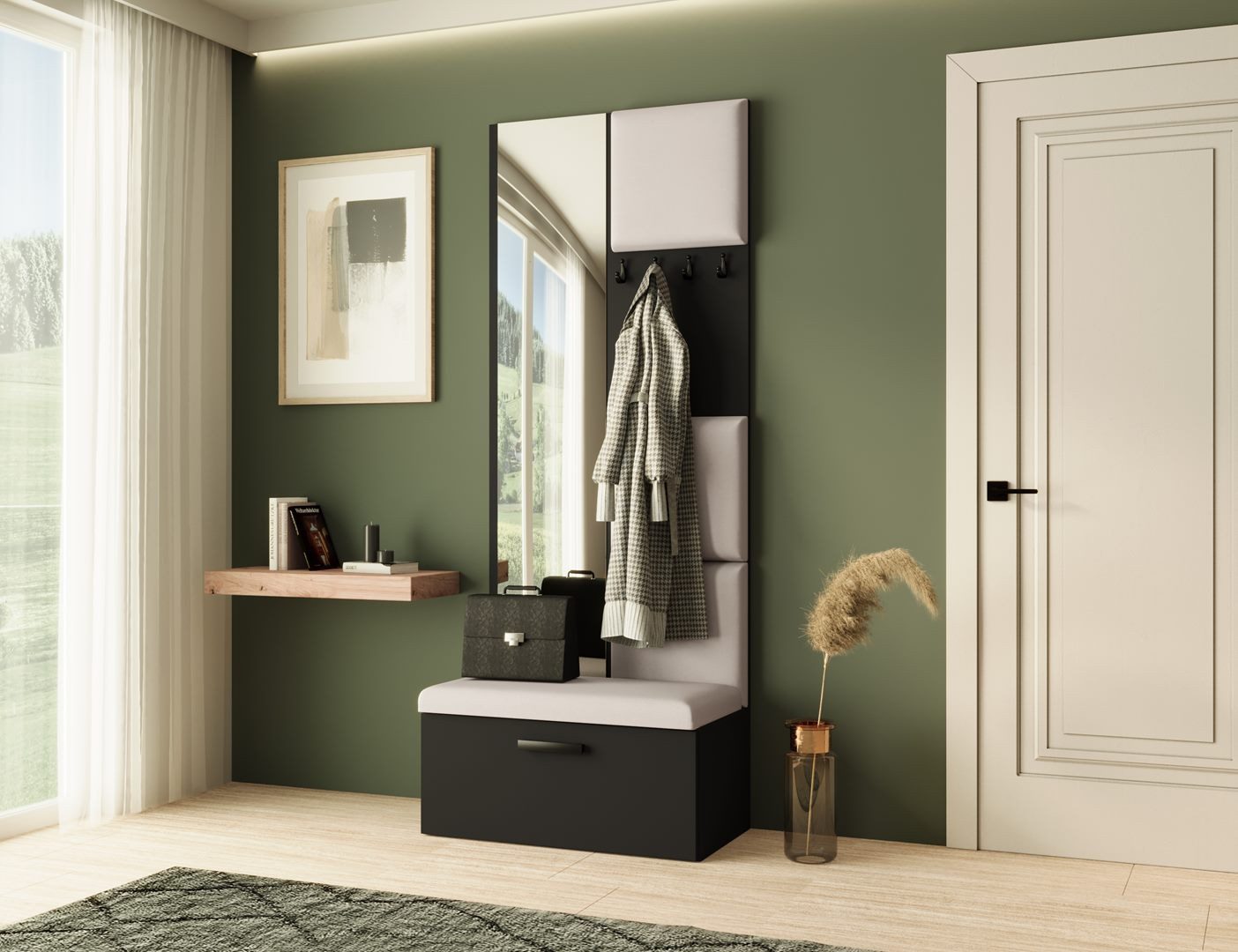Beautysofa Garderobenschrank MARGARET III mit gepolsterten günstig online kaufen