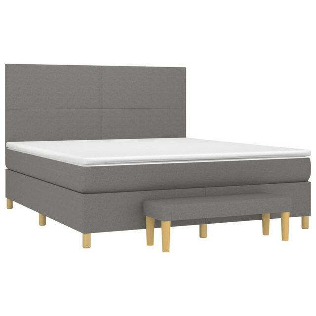 furnicato Bett Boxspringbett mit Matratze Dunkelgrau 180x200 cm Stoff (1-tl günstig online kaufen