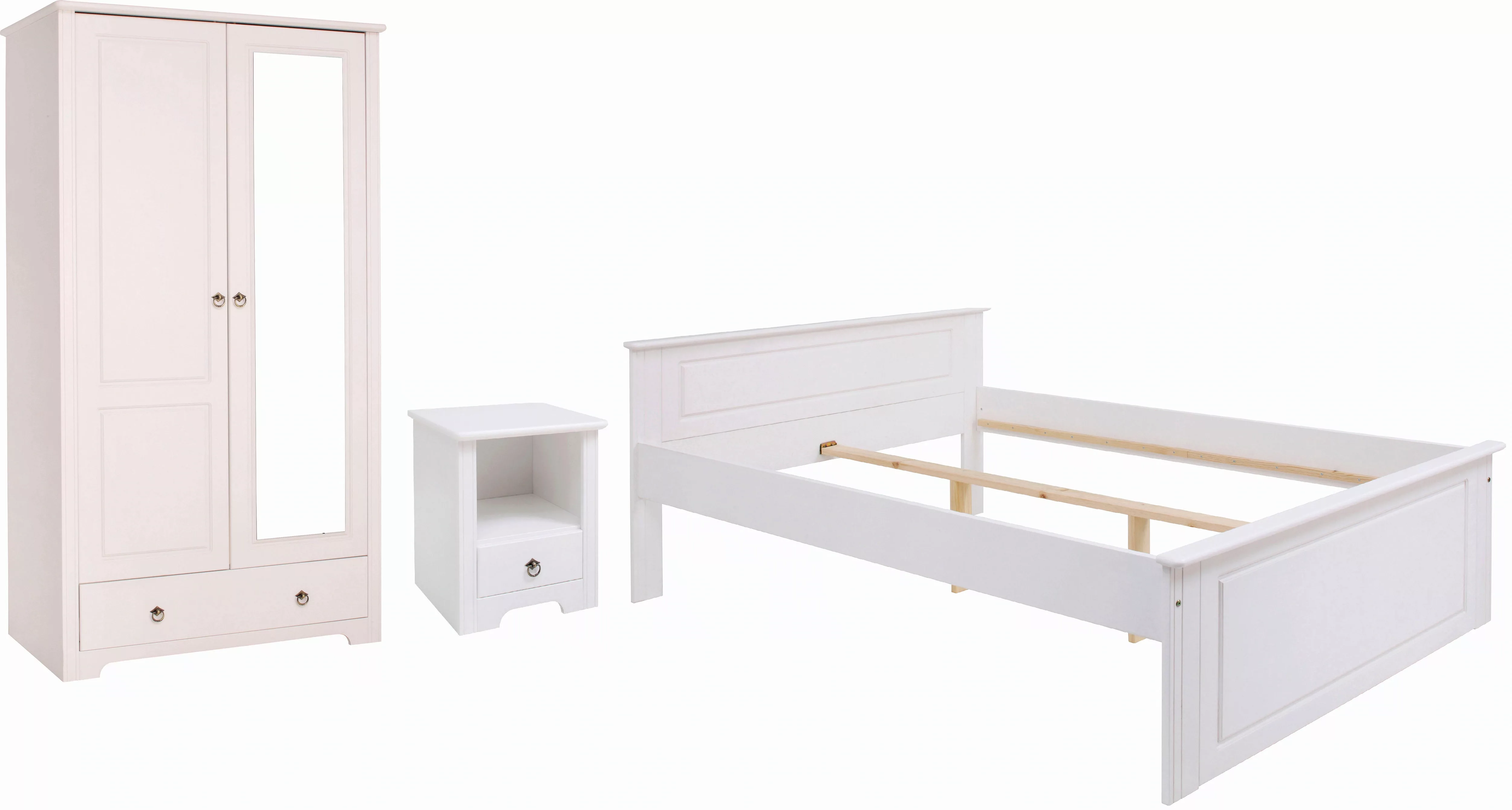Home affaire Schlafzimmer-Set "Hugo", (Set, 3 St.), Bett 140x200cm, 2-trg K günstig online kaufen