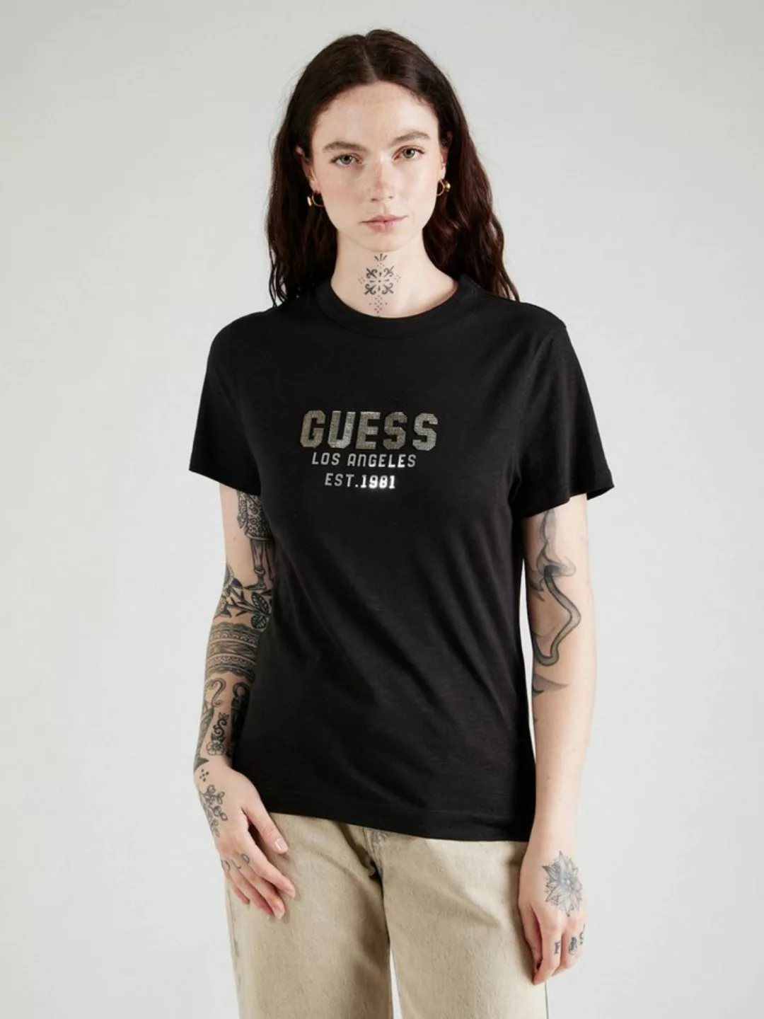 Guess T-Shirt (1-tlg) Ziersteine günstig online kaufen