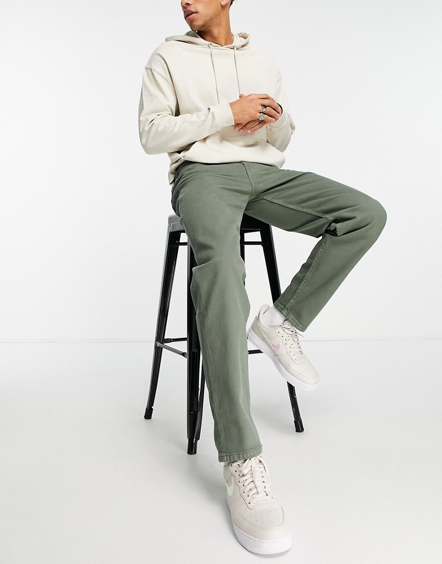 New Look – Hose mit geradem Schnitt in Grün günstig online kaufen
