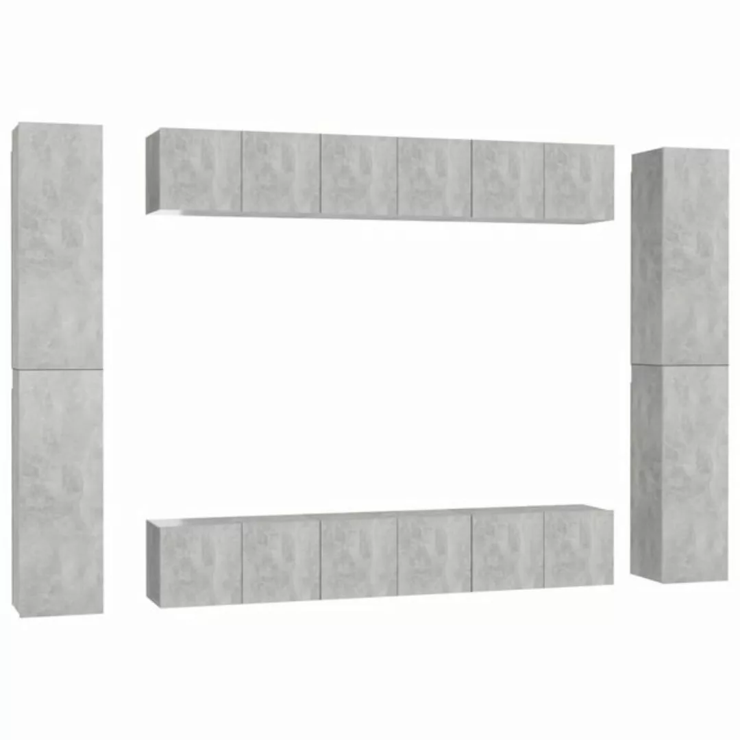 vidaXL TV-Schrank 10-tlg. TV-Schrank-Set Betongrau Holzwerkstoff (10-St) günstig online kaufen