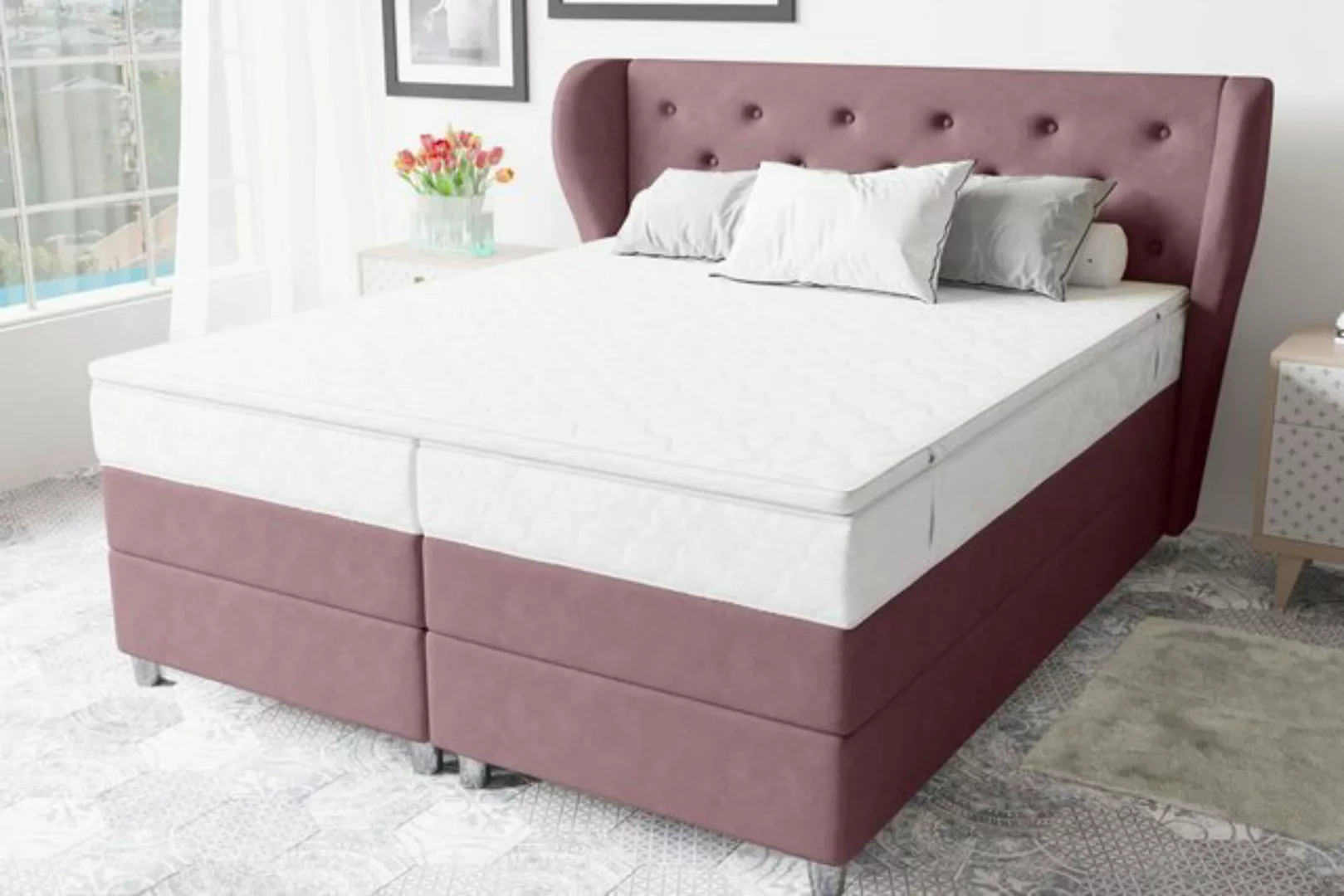 Stylefy Boxspringbett Hermes (Schlafzimmerbett, Bett), gepolstert günstig online kaufen