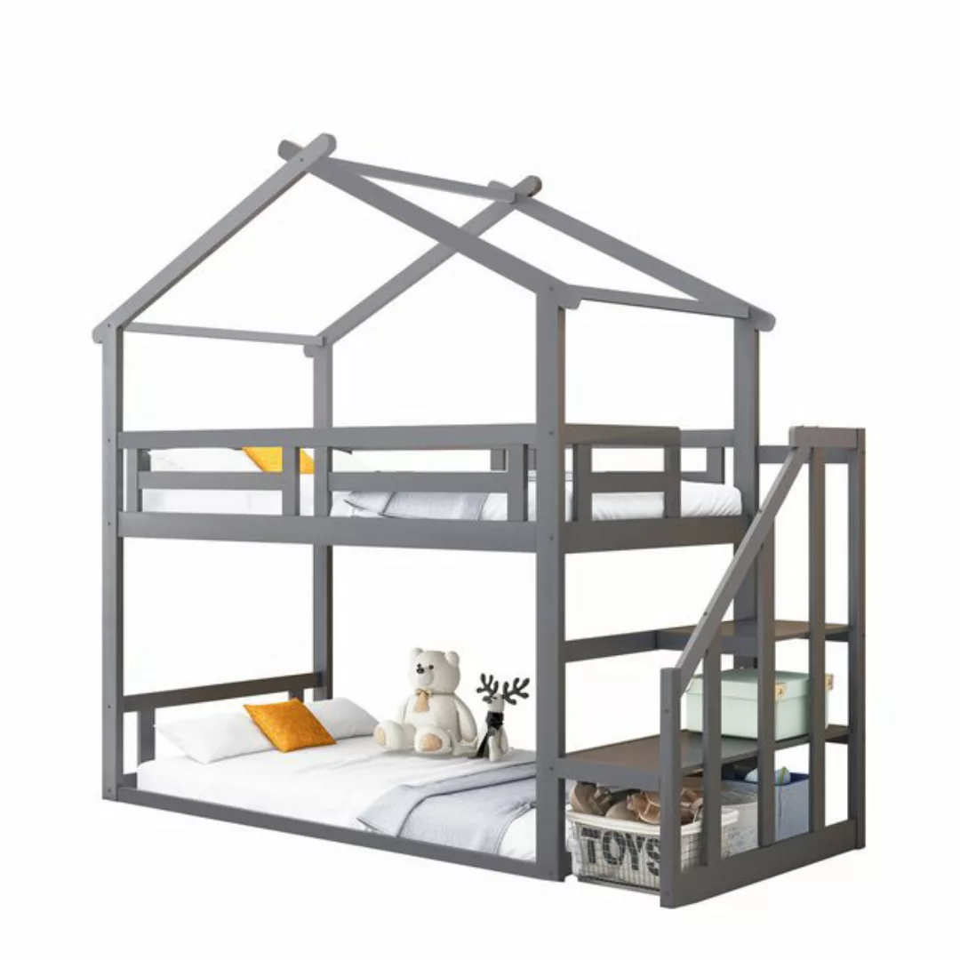 REDOM Etagenbett Holzbett Kinderbett Etagenbett Gästebett 90*200cm (mit Sic günstig online kaufen