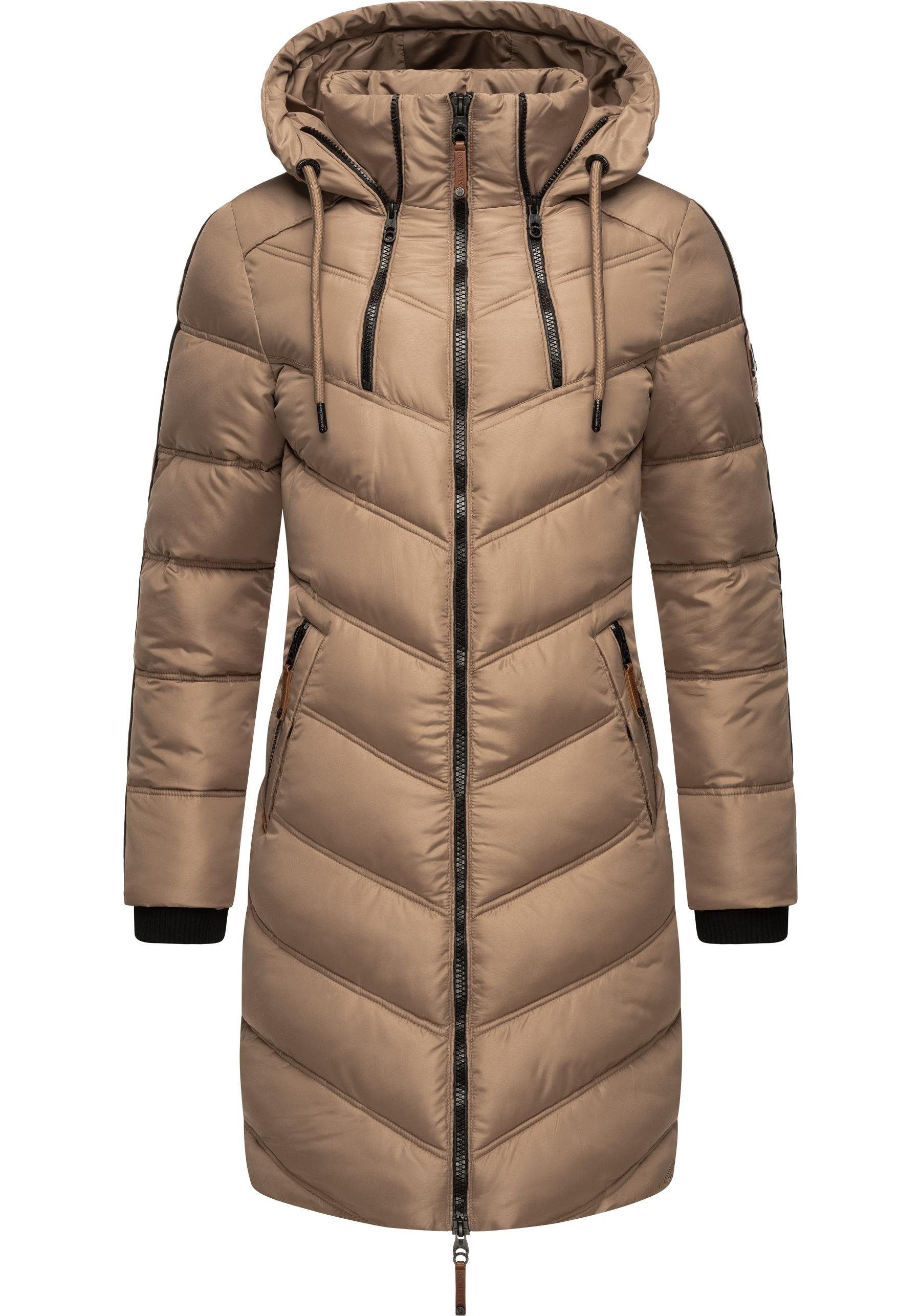 Marikoo Wintermantel "Armasa", modischer Damen Winter Steppmantel mit Kapuz günstig online kaufen