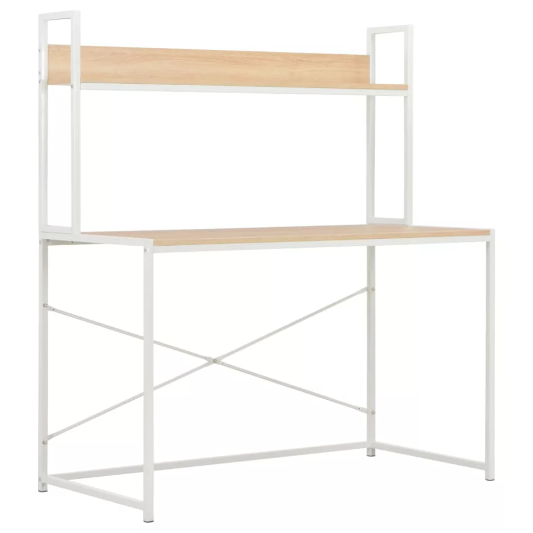 Computertisch Weiß Und Eiche 120ã60ã138 Cm günstig online kaufen