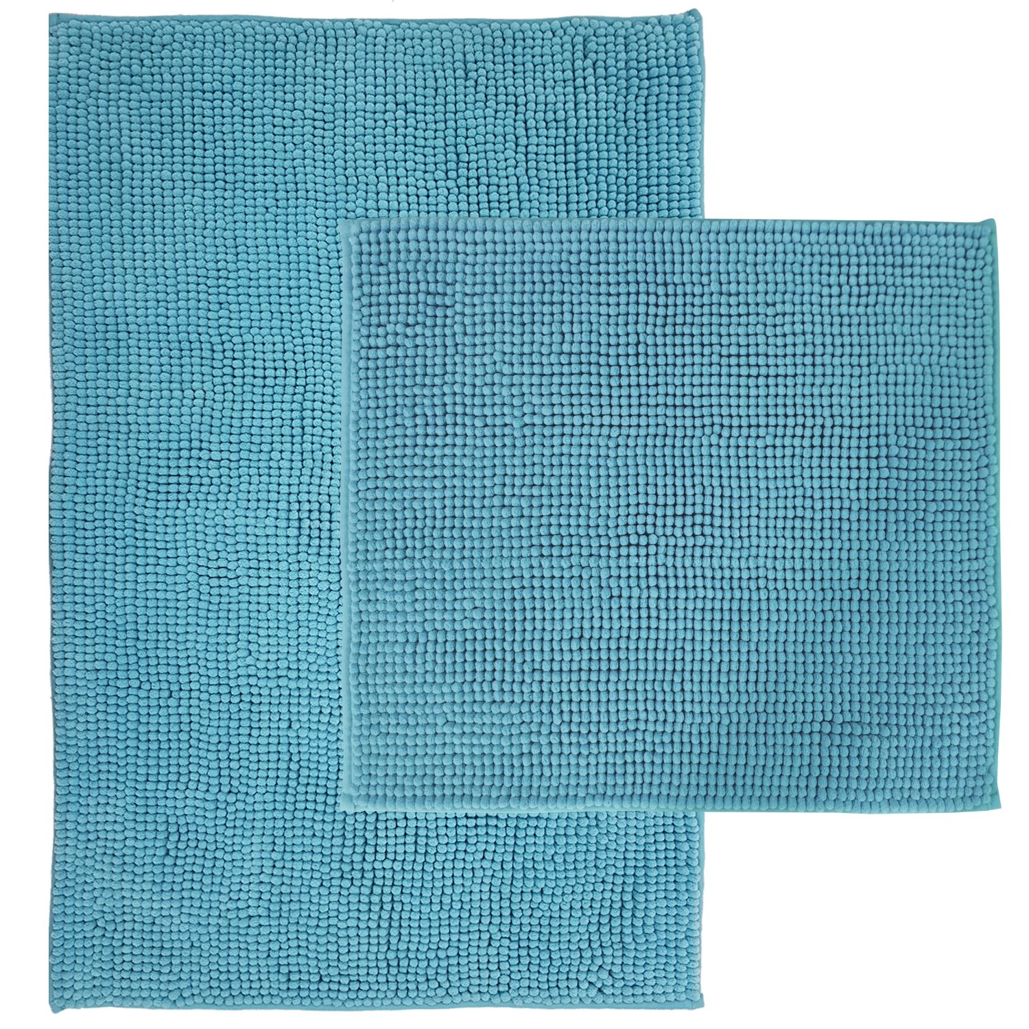 NYVI Badematten Set Chenille 2-teilig 45 x 50 cm und 50 x 80 cm Aqua günstig online kaufen