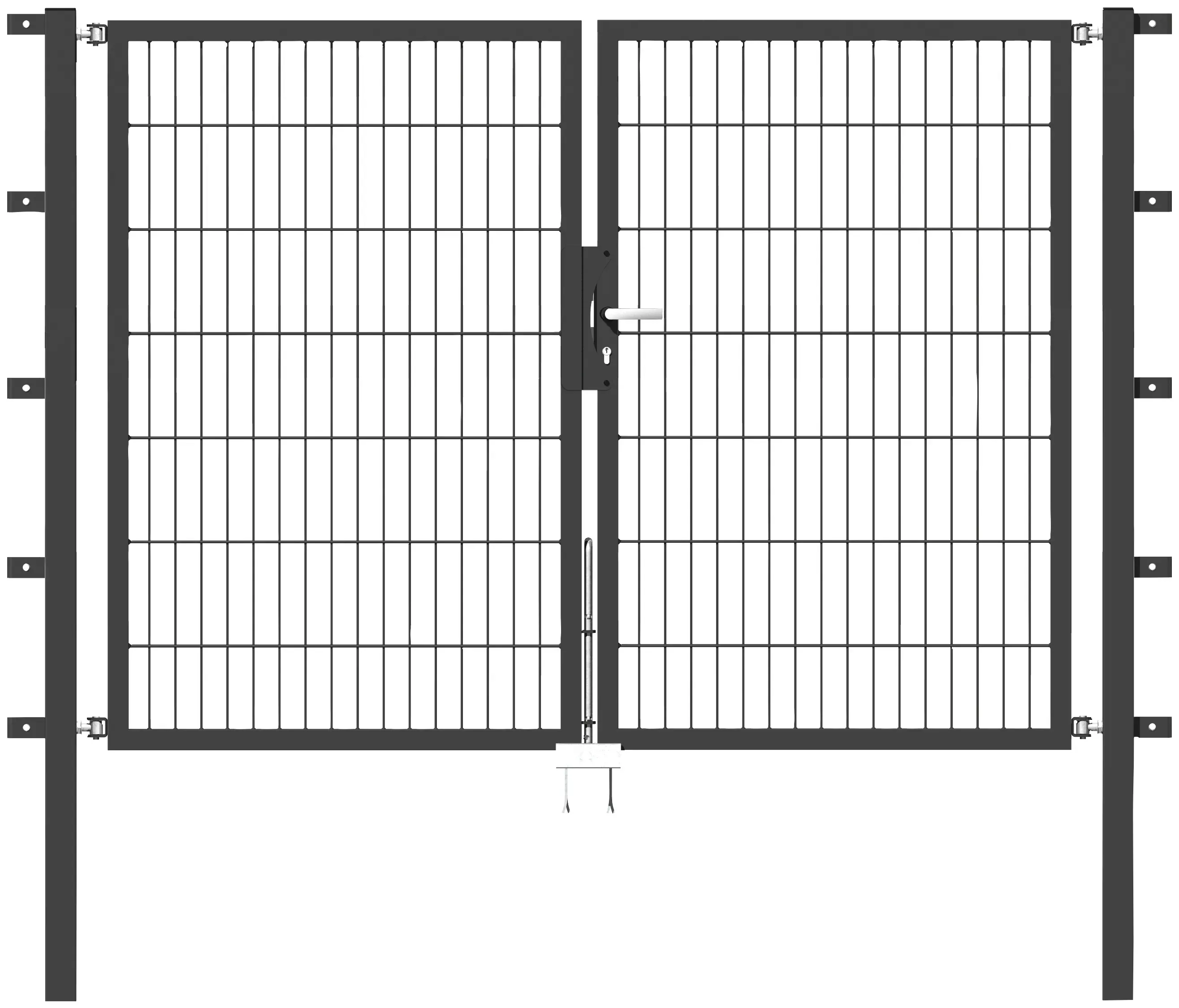 Metallzaun Doppeltor für Doppelstabmatte Grün z. Einbetonieren 80 cm x 400 günstig online kaufen