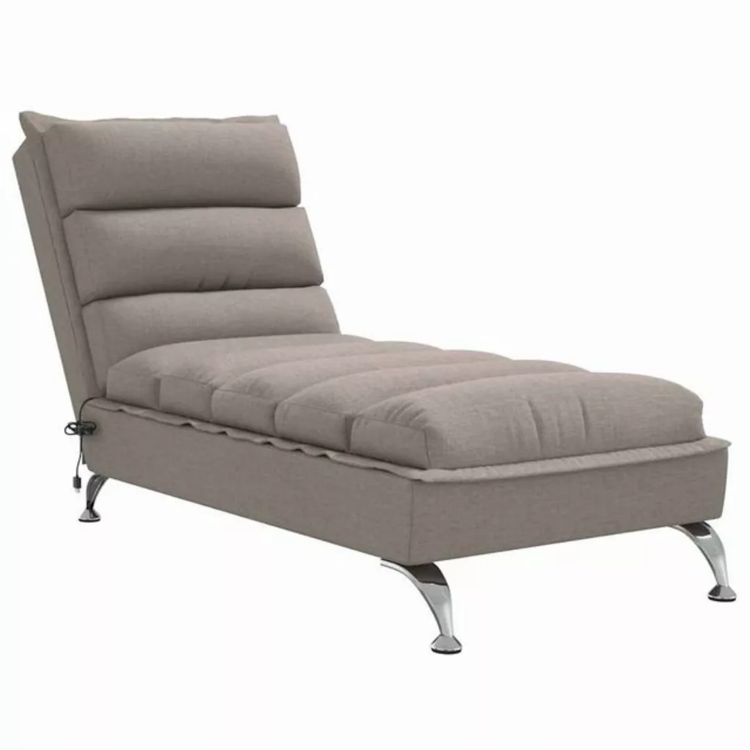 vidaXL Chaiselongue, Massage-Chaiselongue mit Kissen Taupe Stoff günstig online kaufen