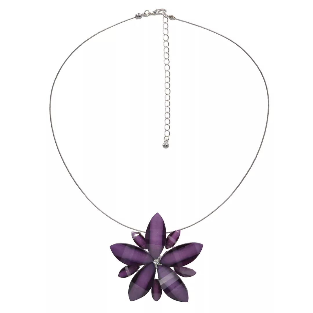 Steuer Paar Ohrhaken "Set aus Collier und Ohrhaken Blüte lila" günstig online kaufen