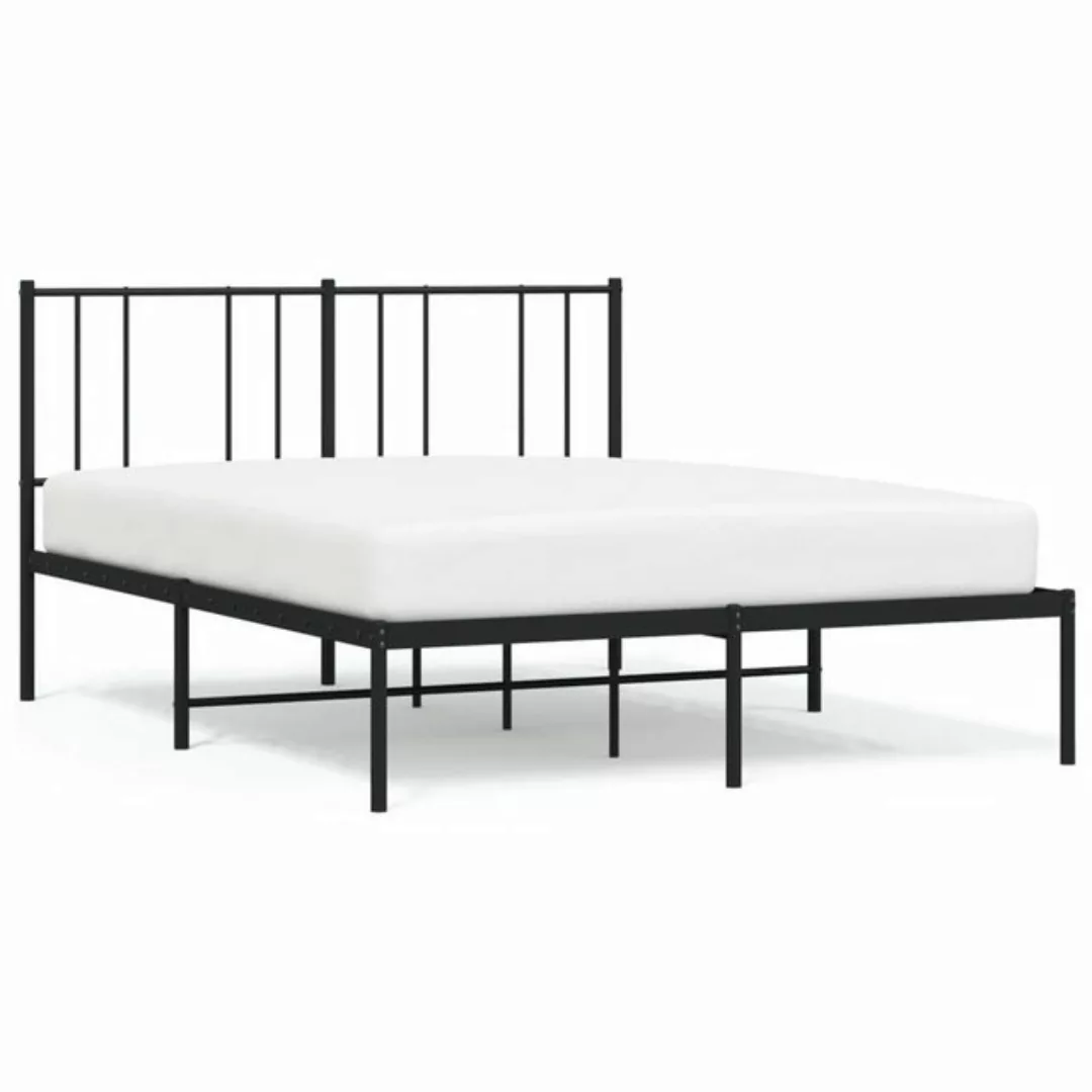 furnicato Bett Bettgestell mit Kopfteil Metall Schwarz 140x190 cm günstig online kaufen