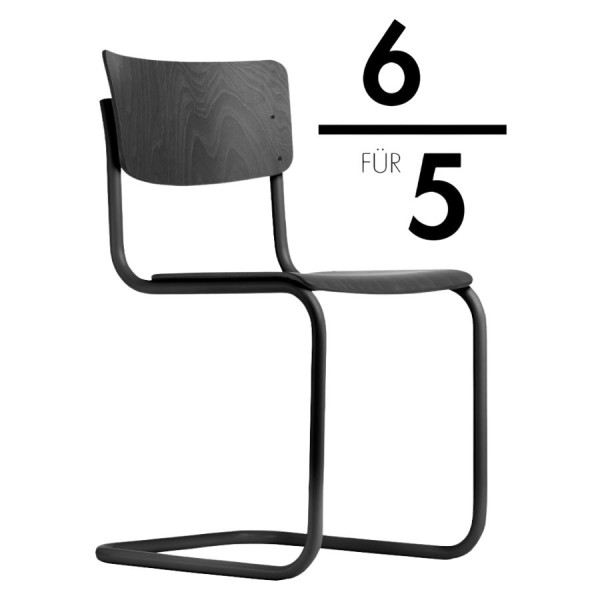 Thonet - S 43 Classics in Colour Freischwinger Stuhl Buche - schwarz TP 29/ günstig online kaufen