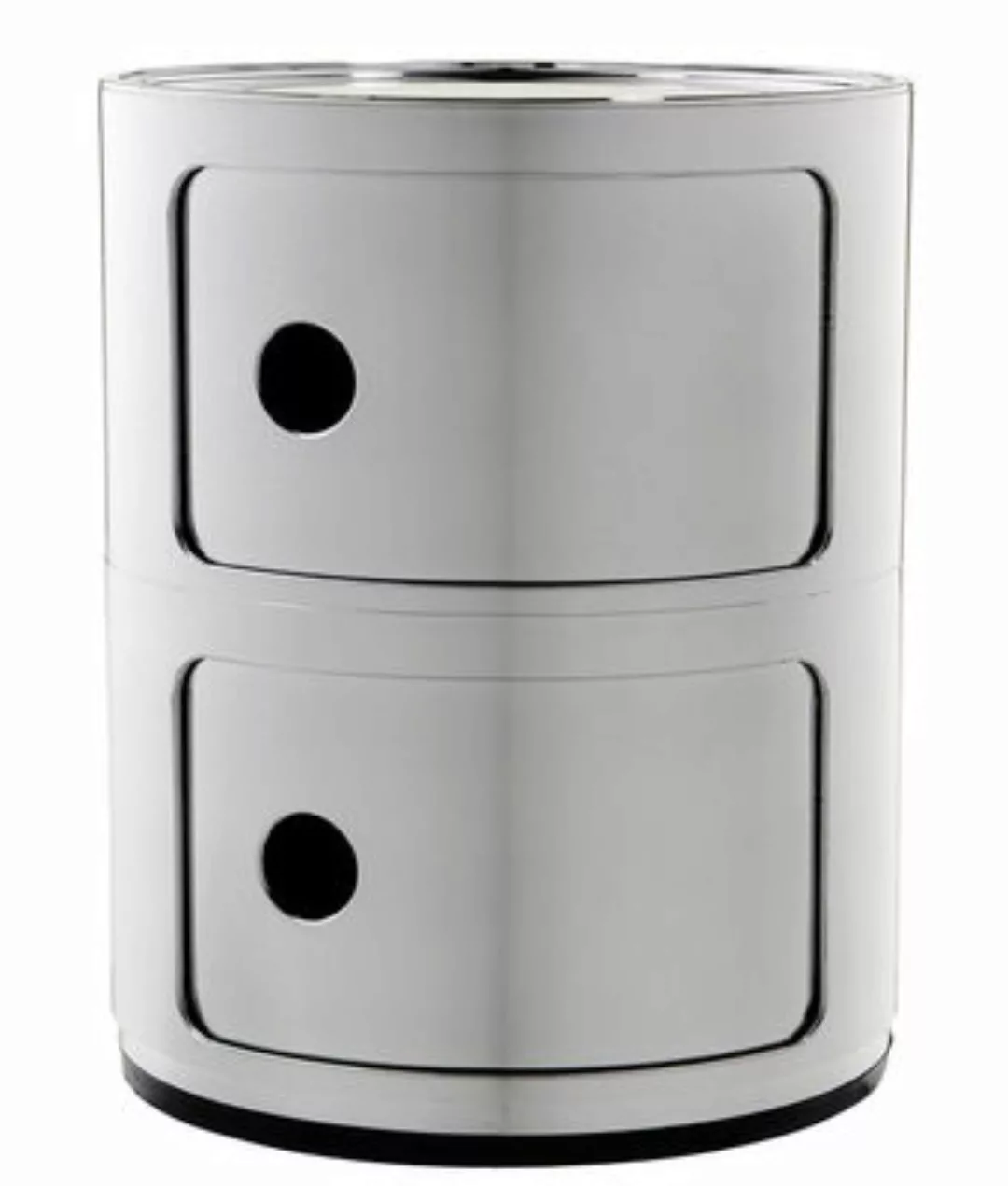 Kartell - Componibili 2 Metallic Container - chrom/glänzend/H 40cm/ Ø 32cm günstig online kaufen