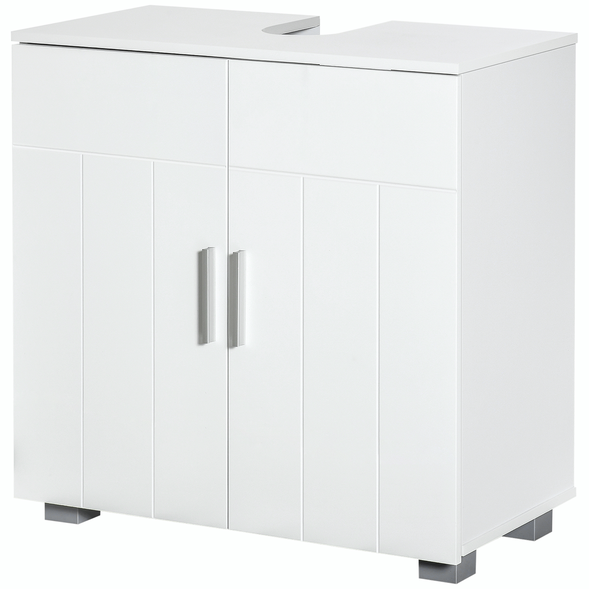 Kleankin Badezimmer-Unterschrank mit 2 Schwingtüren und 1 höhenverstellbare günstig online kaufen