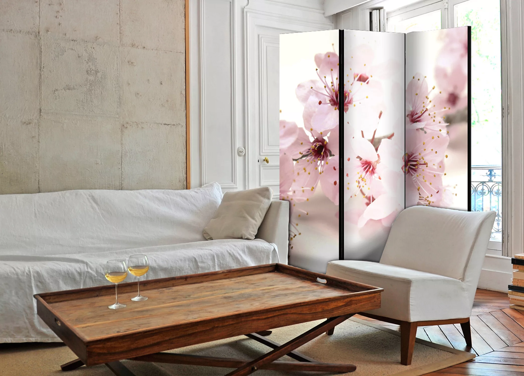 3-teiliges Paravent - Cherry Blossom [room Dividers] günstig online kaufen