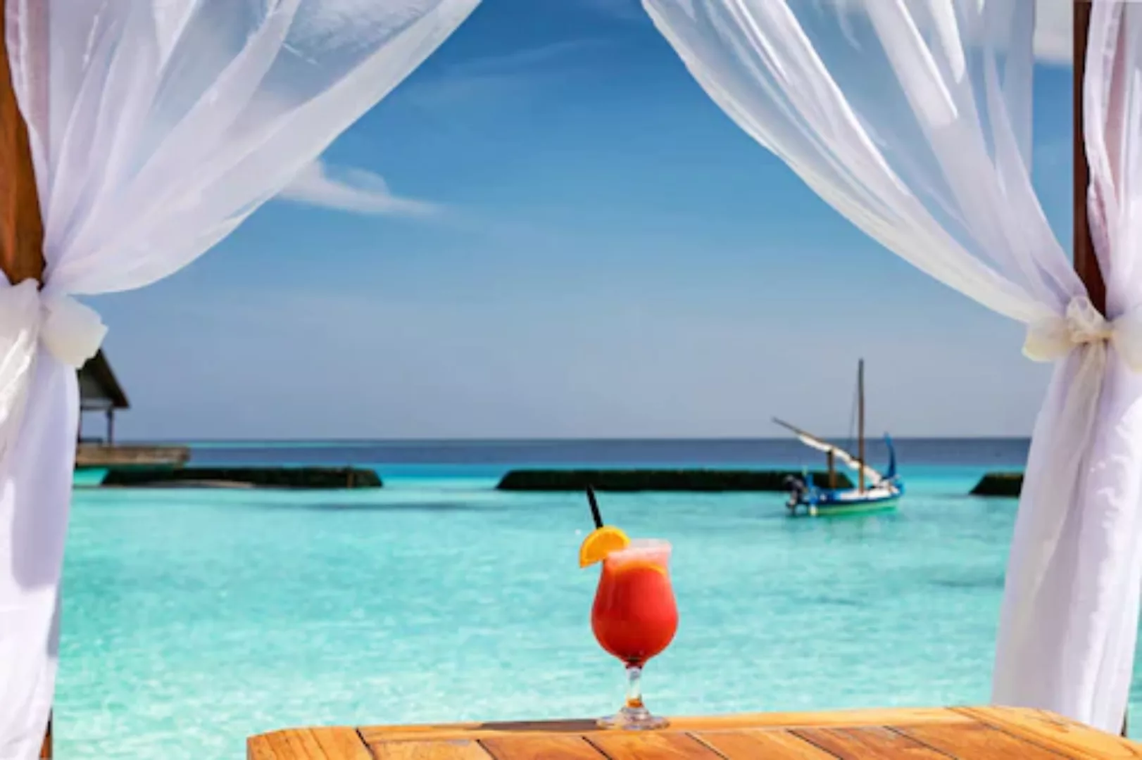 Papermoon Fototapete »Cocktail am Strand« günstig online kaufen