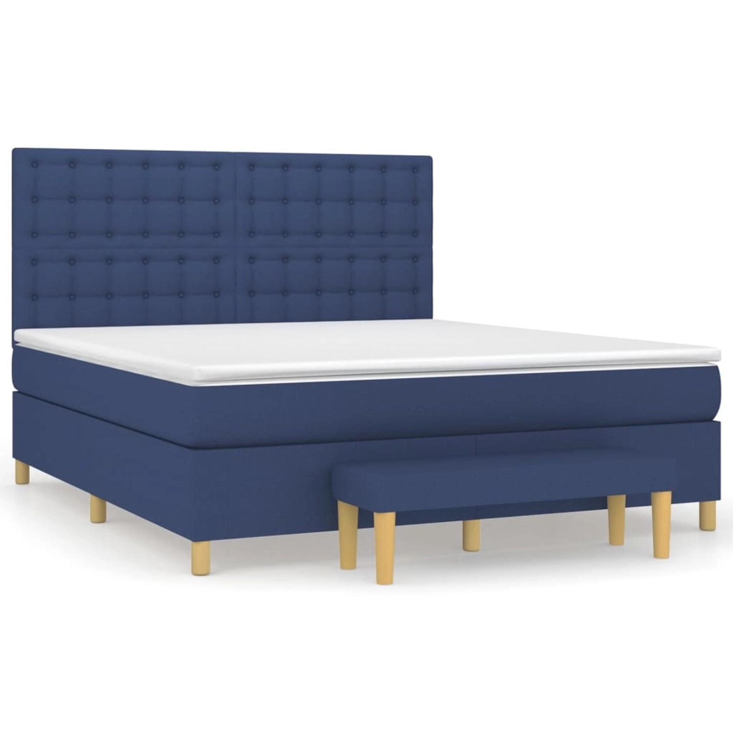 vidaXL Boxspringbett Boxspringbett mit Matratze Blau 160x200 cm Stoff Bett günstig online kaufen