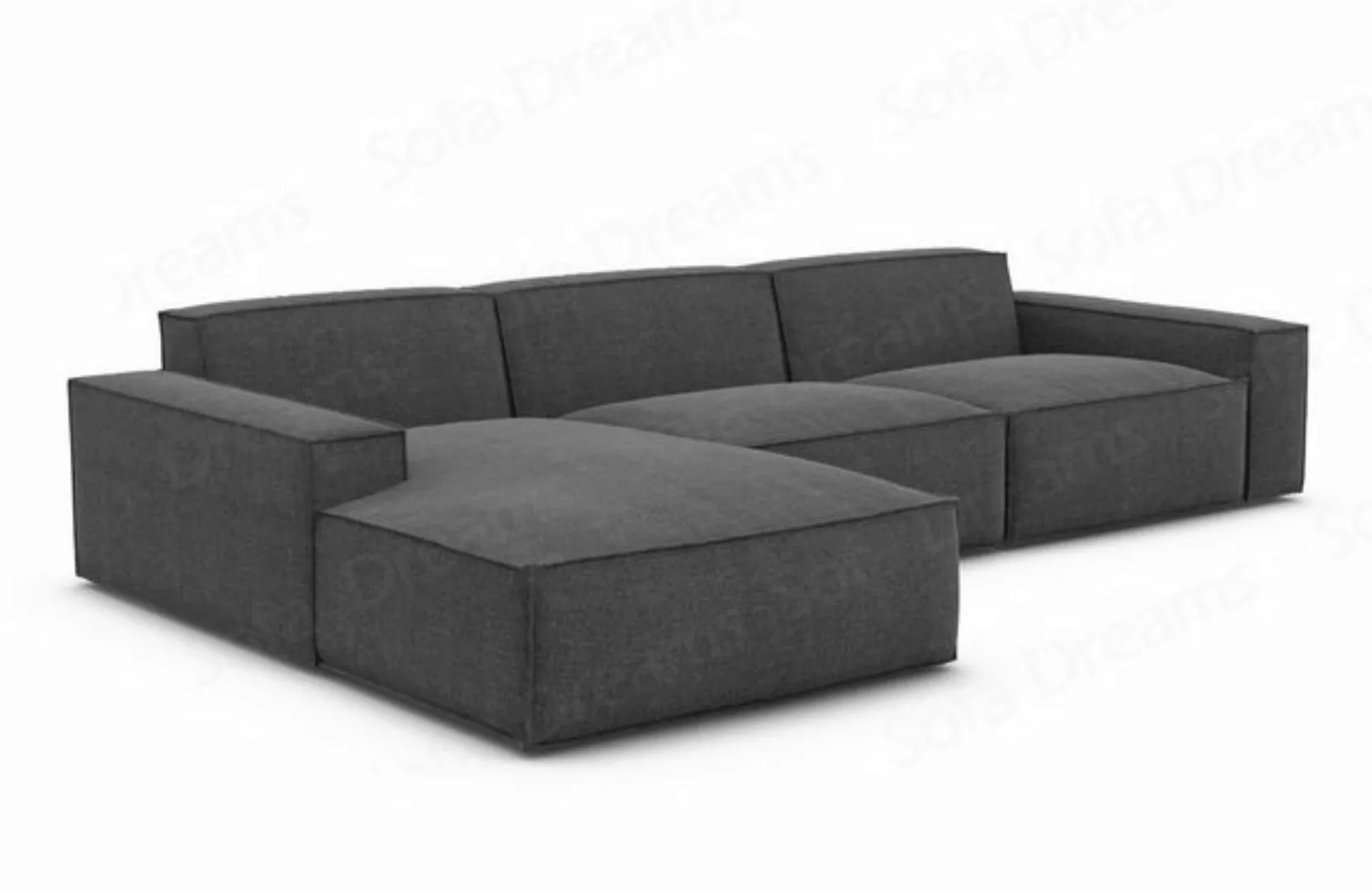 Sofa Dreams Ecksofa Strukturstoff Sofa Polsterecksofa Formenta L Kurz Eckco günstig online kaufen