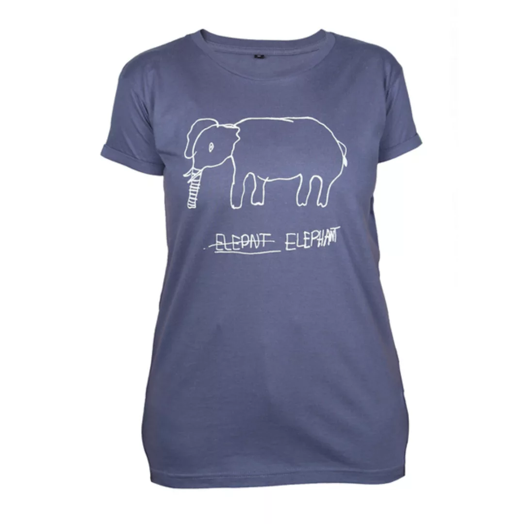 Damen T-shirt Aus Bio-baumwolle „Elephant“ Charcoal Grau günstig online kaufen