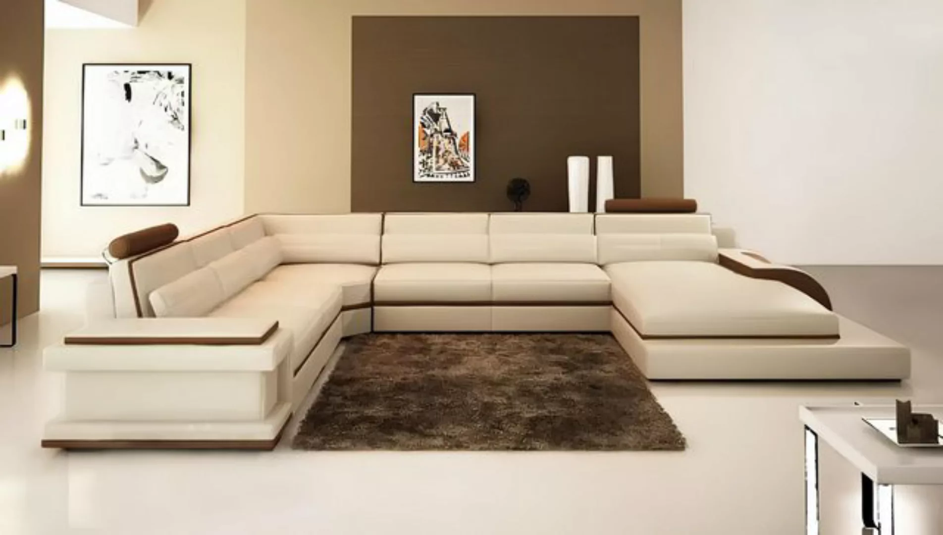 Xlmoebel Ecksofa Zeitgemäßes Wohnzimmer-Design-Ecksofa mit Ledersitzpolster günstig online kaufen