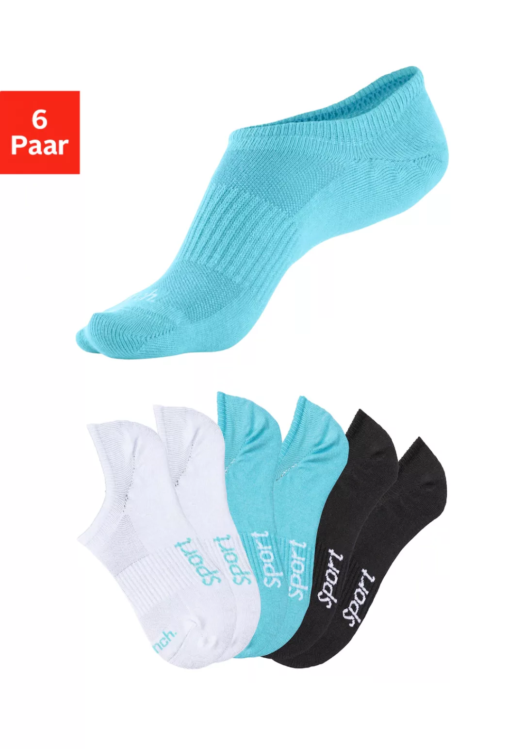 Bench. Sneakersocken "invisible", (Packung, 6 Paar), nicht sichtbar in Snea günstig online kaufen