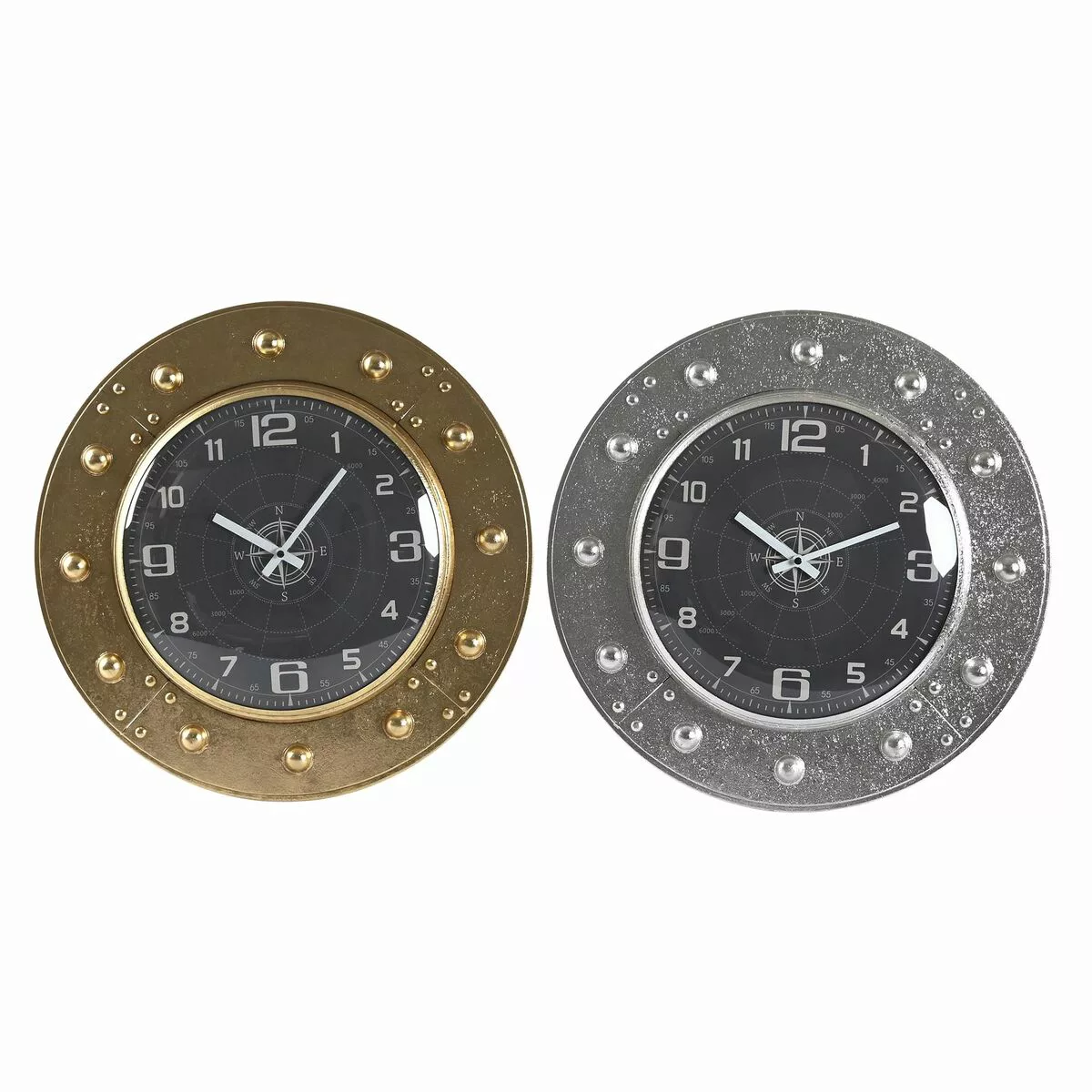 Wanduhr Dkd Home Decor Kristall Silberfarben Schwarz Golden Eisen (48,5 X 6 günstig online kaufen