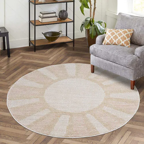 Carpet City Teppich »CLASICO 9152«, rund, 11 mm Höhe, Kurzflor, Hochtief-Mu günstig online kaufen