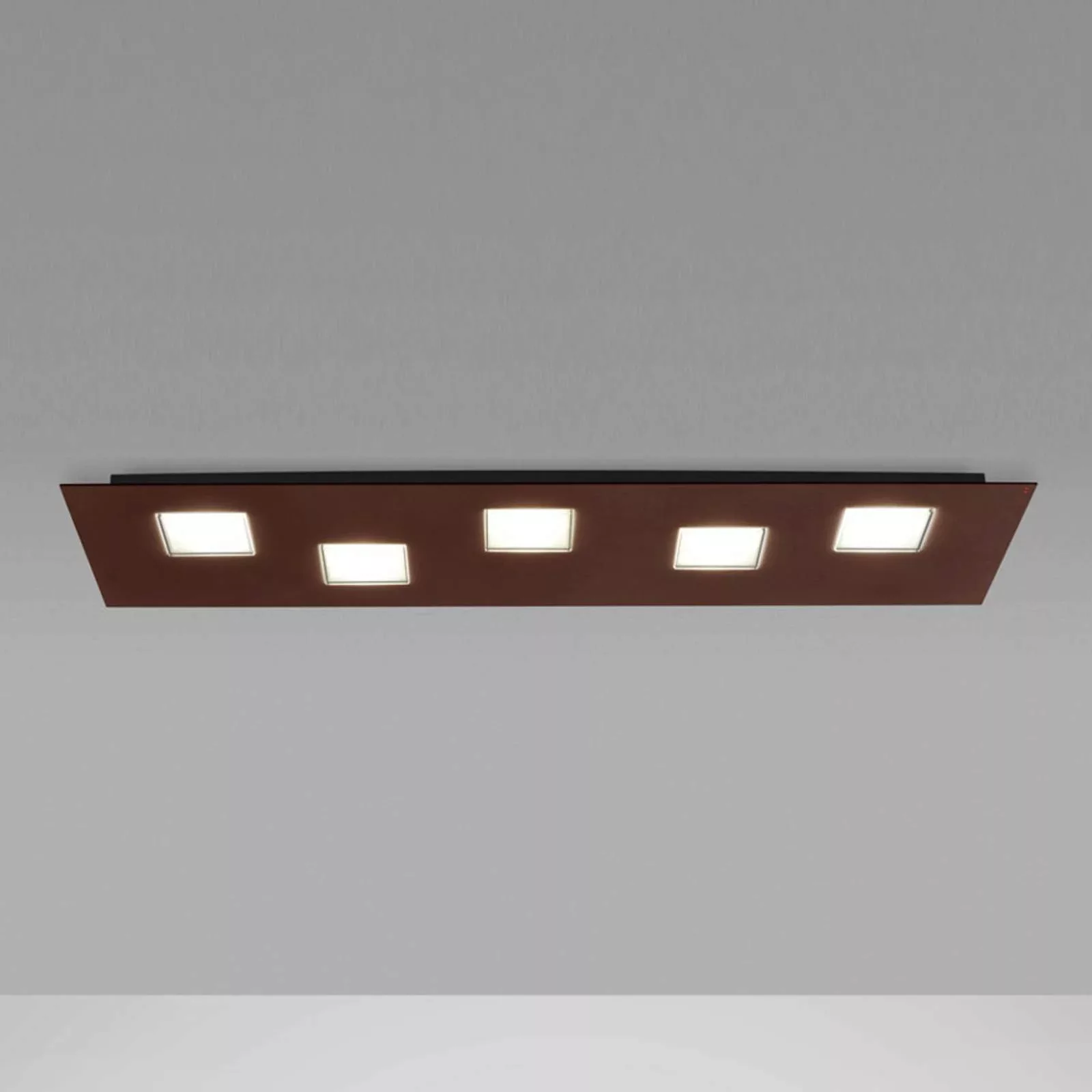 Fabbian Quarter - braune LED-Deckenlampe 5flg. günstig online kaufen