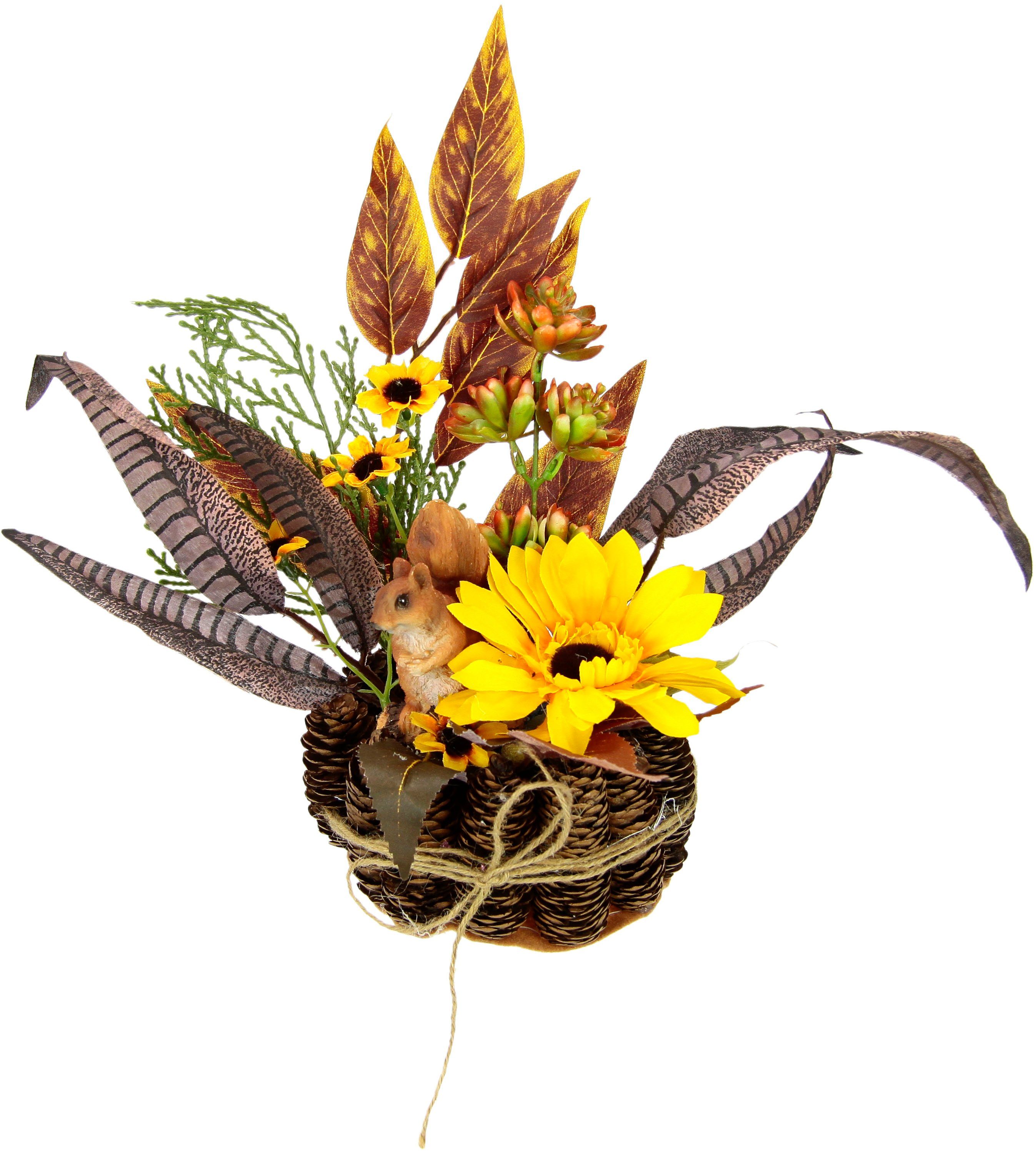 Kunstpflanze Sonnenblumen-Arrangement, I.GE.A., Höhe 28 cm, günstig online kaufen