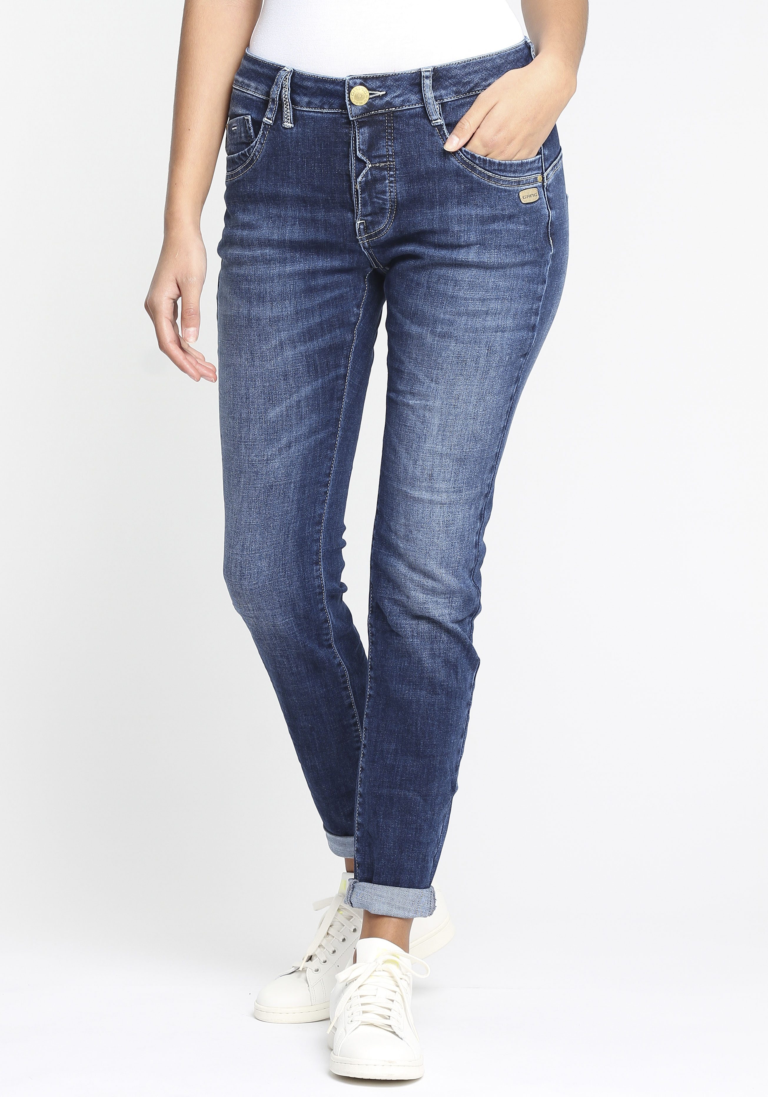GANG Relax-fit-Jeans 94GERDA mit halb offener Knopfleiste günstig online kaufen